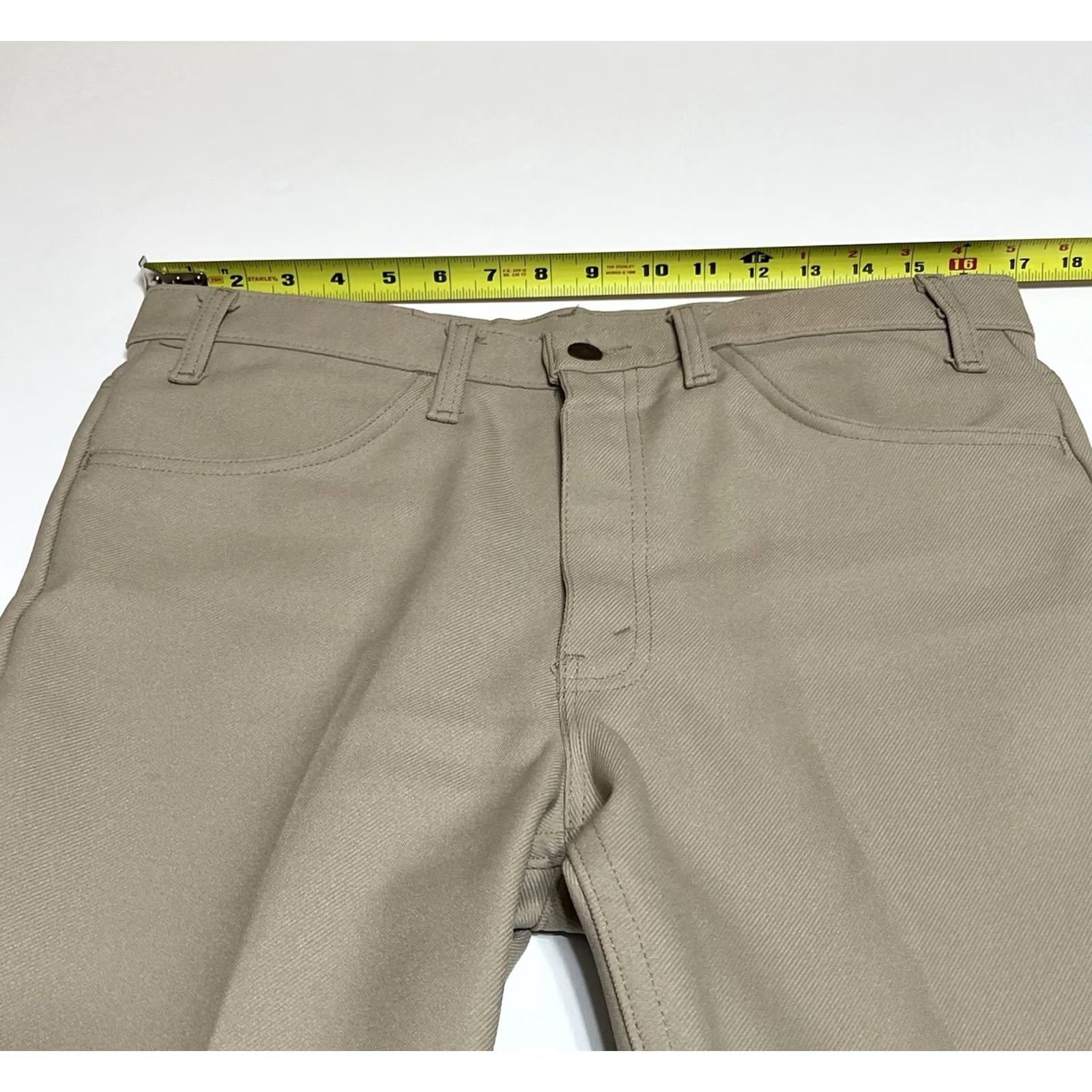 Levi's VINTAGE Levi's 517 Boot Cut Pants Mens 34x30 Beige Polyester Western Logo Pockets 90s 80s USA Dress Pants Regular Mens Size US 34 / EU 50 - 3 Thumbnail
