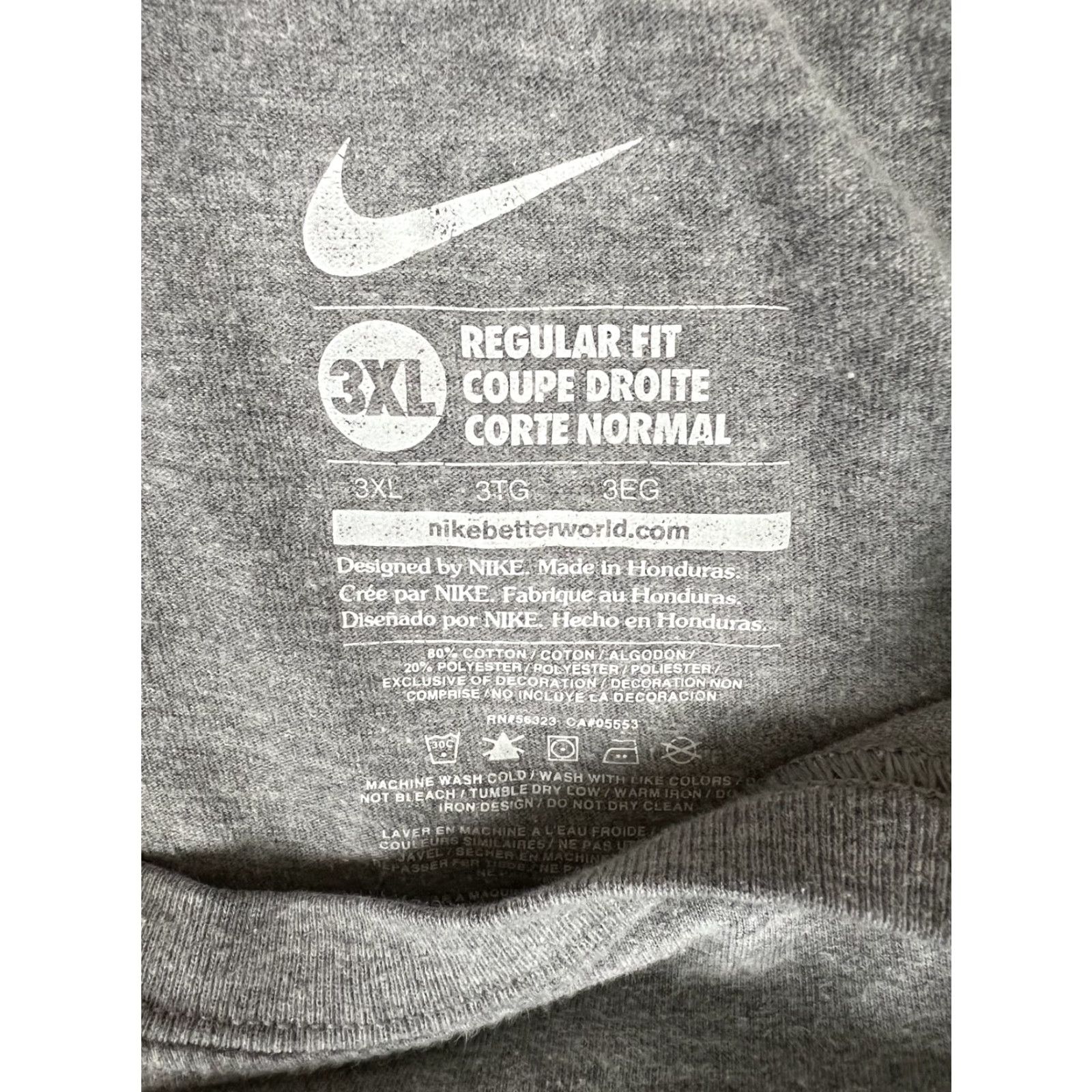 Nike VINTAGE Nike T-Shirt Basketball 2XL Gray Mens Regular Short Sleeve Crew Neck 90s Sports Air Size US XXL / EU 58 / 5 - 6 Thumbnail