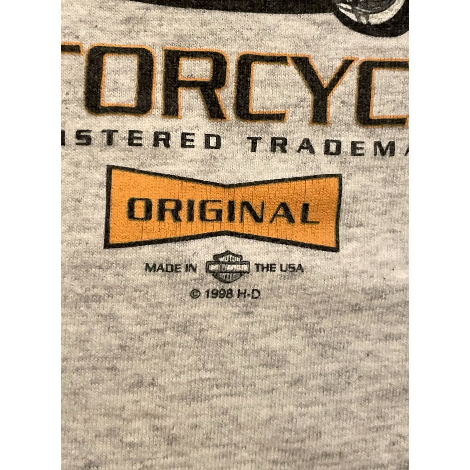Harley Davidson VINTAGE Harley-Davidson Motorcycle Shirt Adult XL Gray Cotton 1990s Men T-Shirt Short Sleeve Crew Neck Size US XL / EU 56 / 4 - 3 Thumbnail
