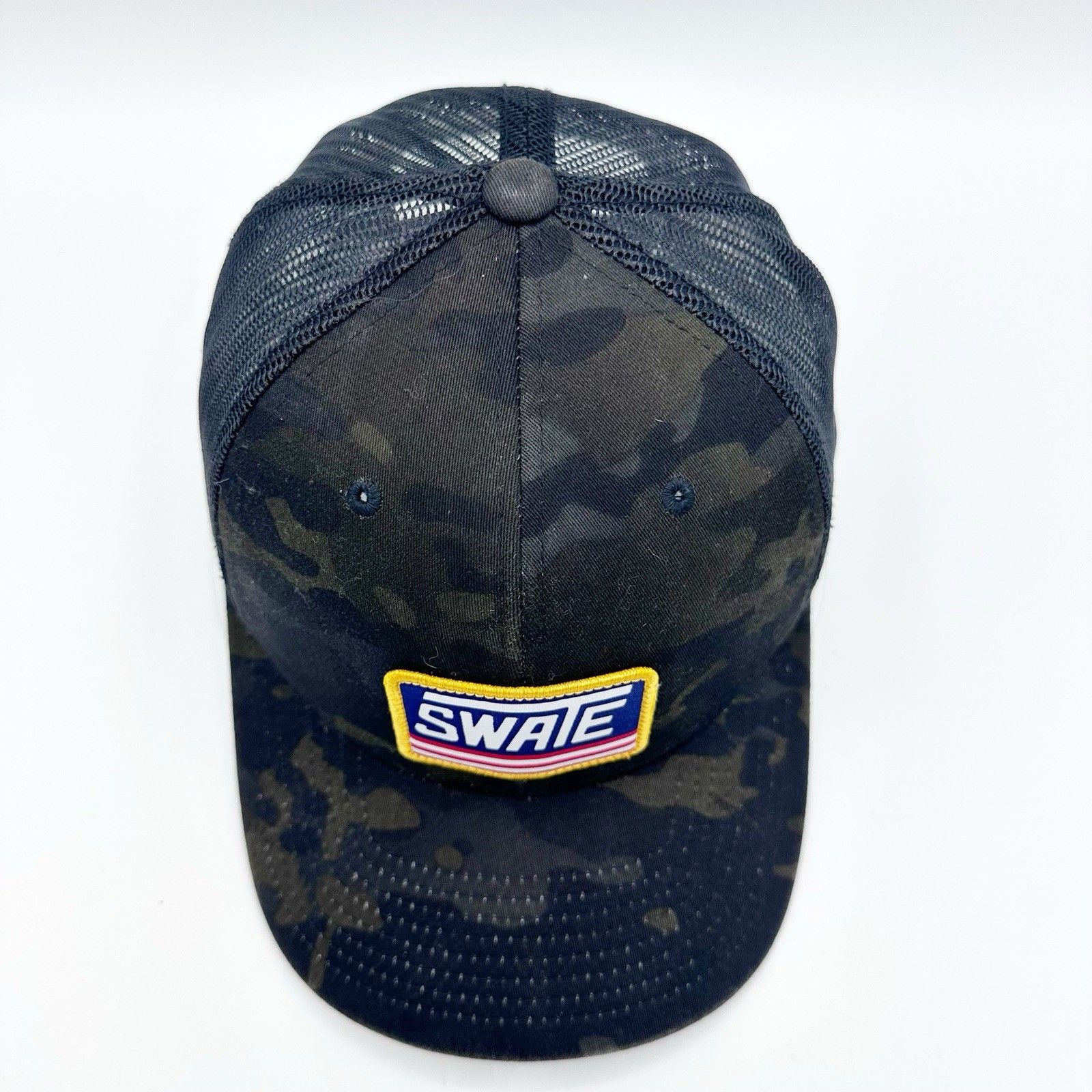 Other Swate Fishing Camo Merica Patch Trucker Snapback Hat Cap Size ONE SIZE - 7 Thumbnail
