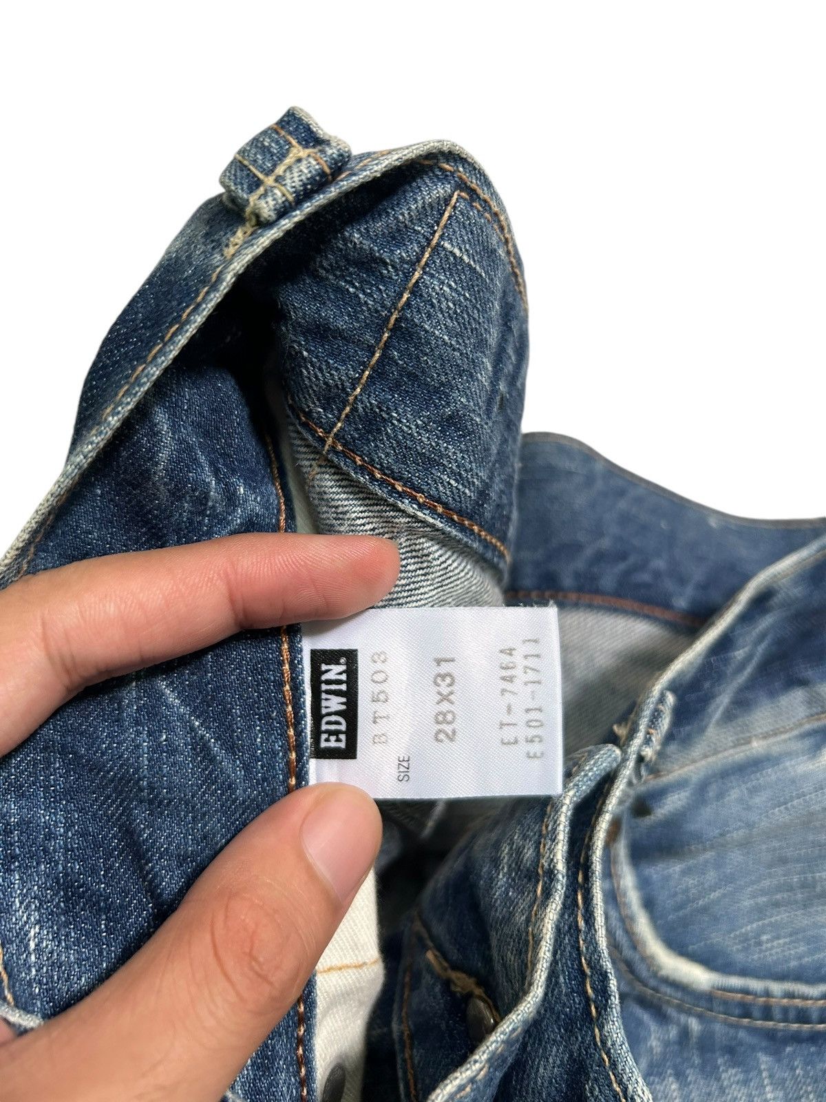 Japanese Brand × Kapital × Vintage Edwin Distressed Blue Trip 503 Grunge Punk Rock Style Denim Size US 32 / EU 48 - 16 Thumbnail