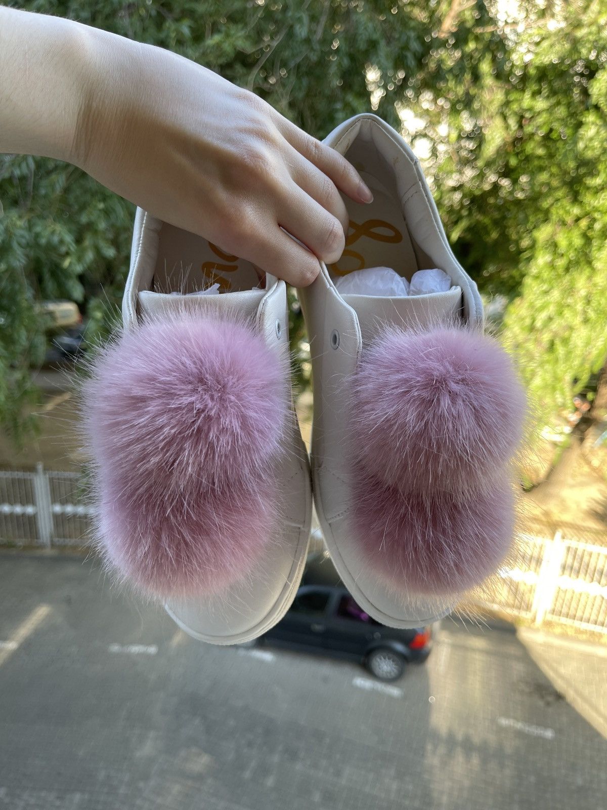 Sam Edelman Sam Edelman Leya faux fur-trimmed leather slip-on sneakers Size US 7 / IT 37 - 1 Thumbnail