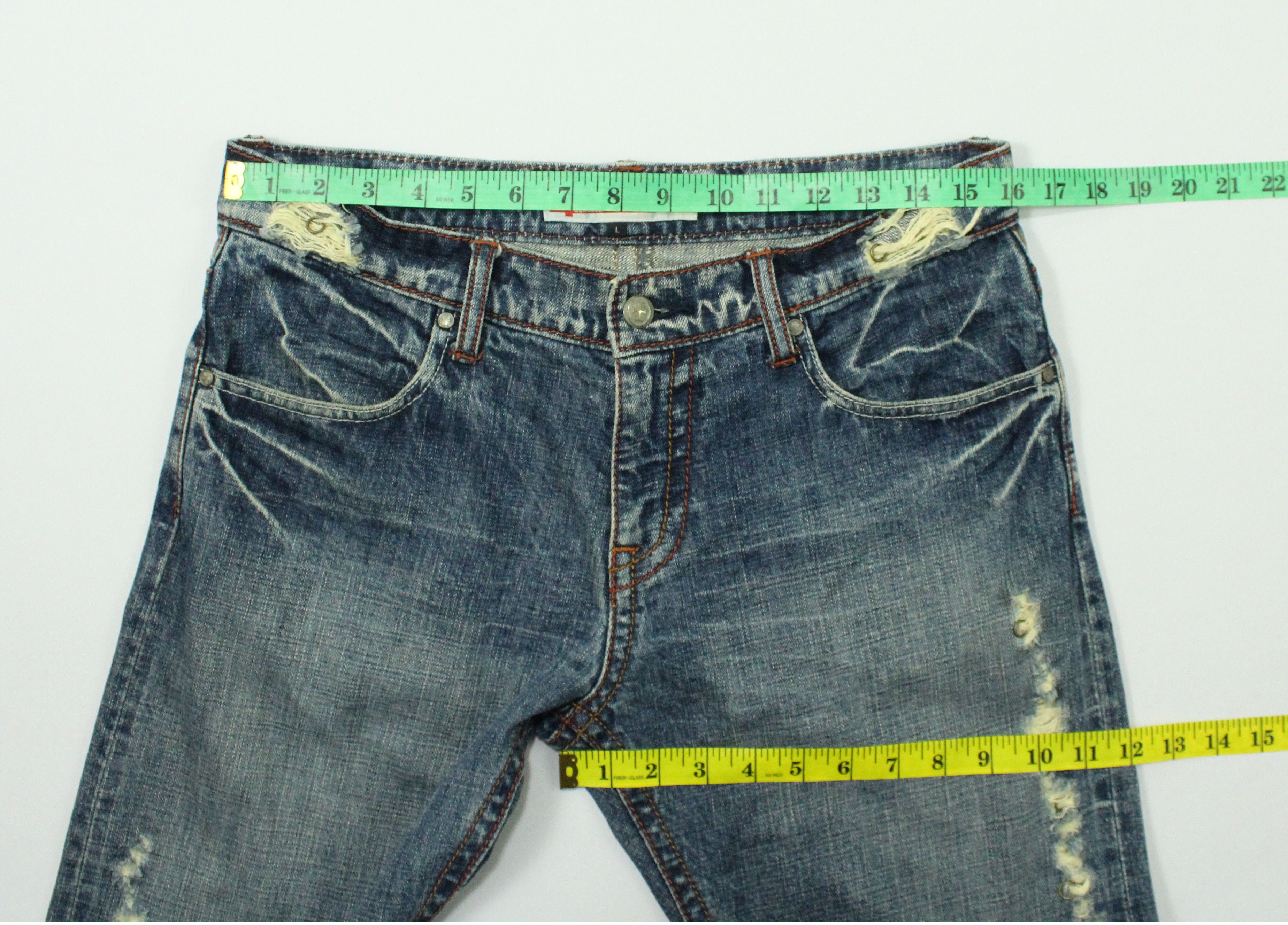 Japanese Brand Selvedge Distressed Style GENOESE Denim Size US 32 / EU 48 - 22 Thumbnail