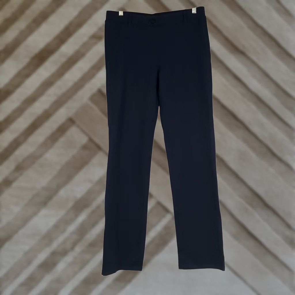 Vintage VINTAGE Betabrand Dress Pant Yoga Pants Womens M Navy Blue Straight Leg W0076-DNV Size 32" / US 10 / IT 46 - 1 Thumbnail