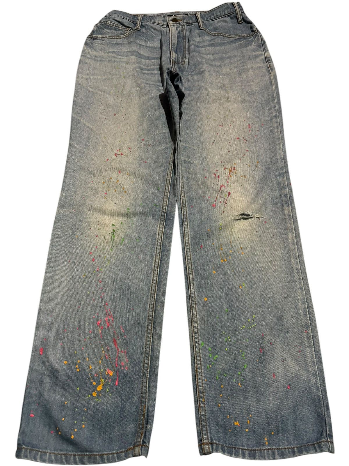 Issey Miyake × Ne-Net Vtg Deadstock Issey Miyake Ne-Net Paint Splash Jeans Denim Size US 30 / EU 46 - 1 Thumbnail