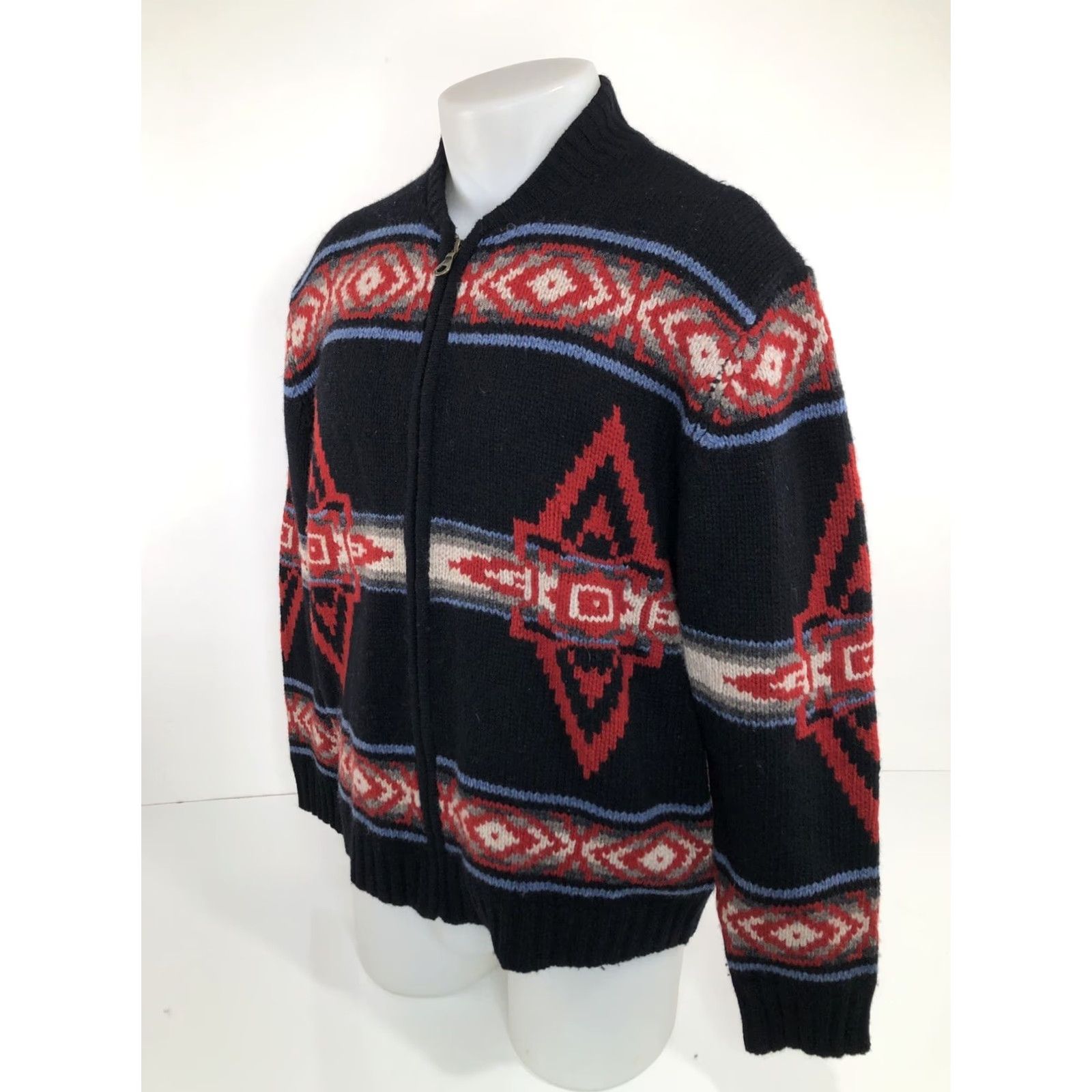 Pendleton Pendleton Wool Knit Full Zip SOUTHWEST AZTEC Md. Sweater Jacket Men M Black Red Beige Blue Aztec Full Zip Size US M / EU 48-50 / 2 - 3 Thumbnail