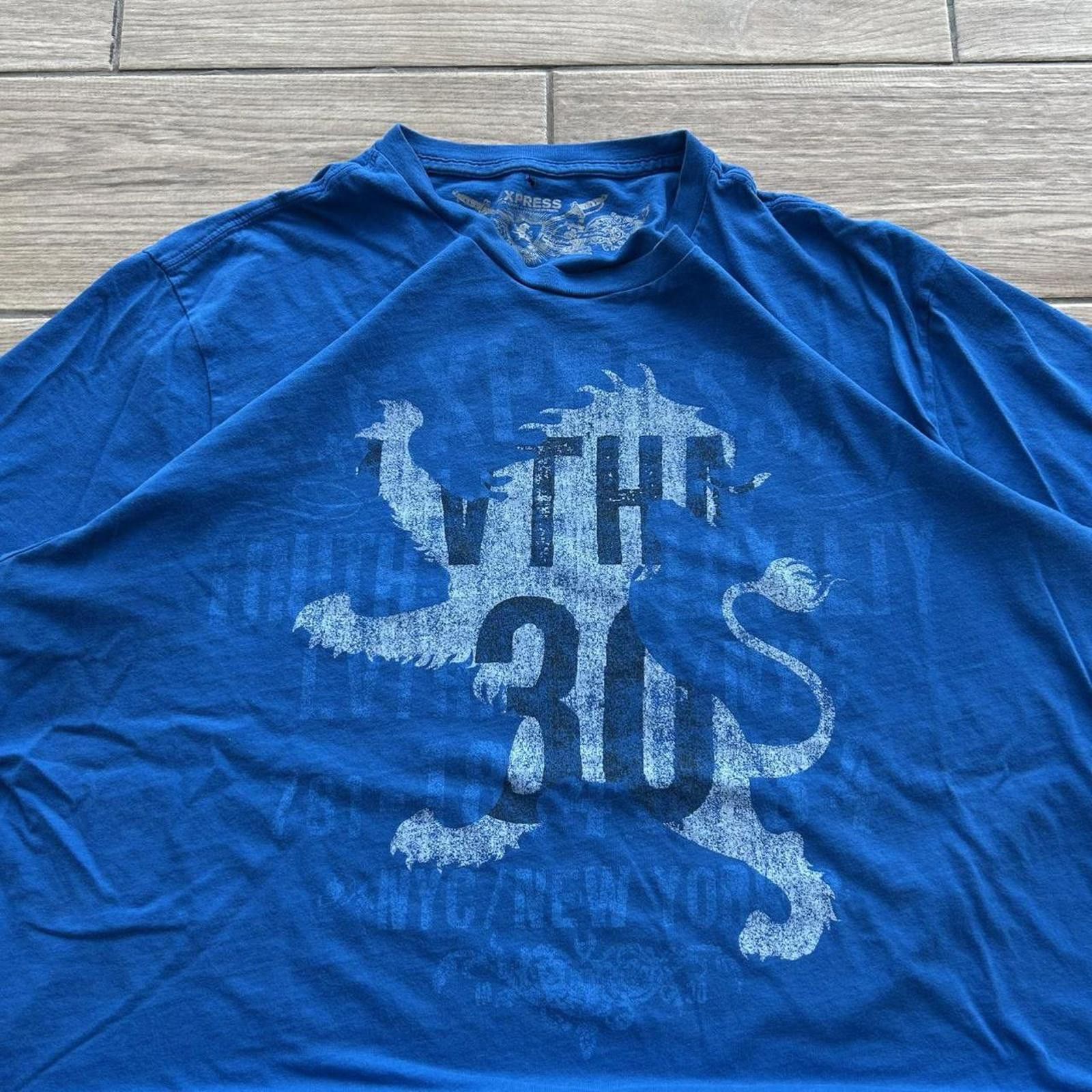 Express Y2K Blue Express Grunge Emo Goth Tiger T-Shirt Size US XXL / EU 58 / 5 - 3 Thumbnail