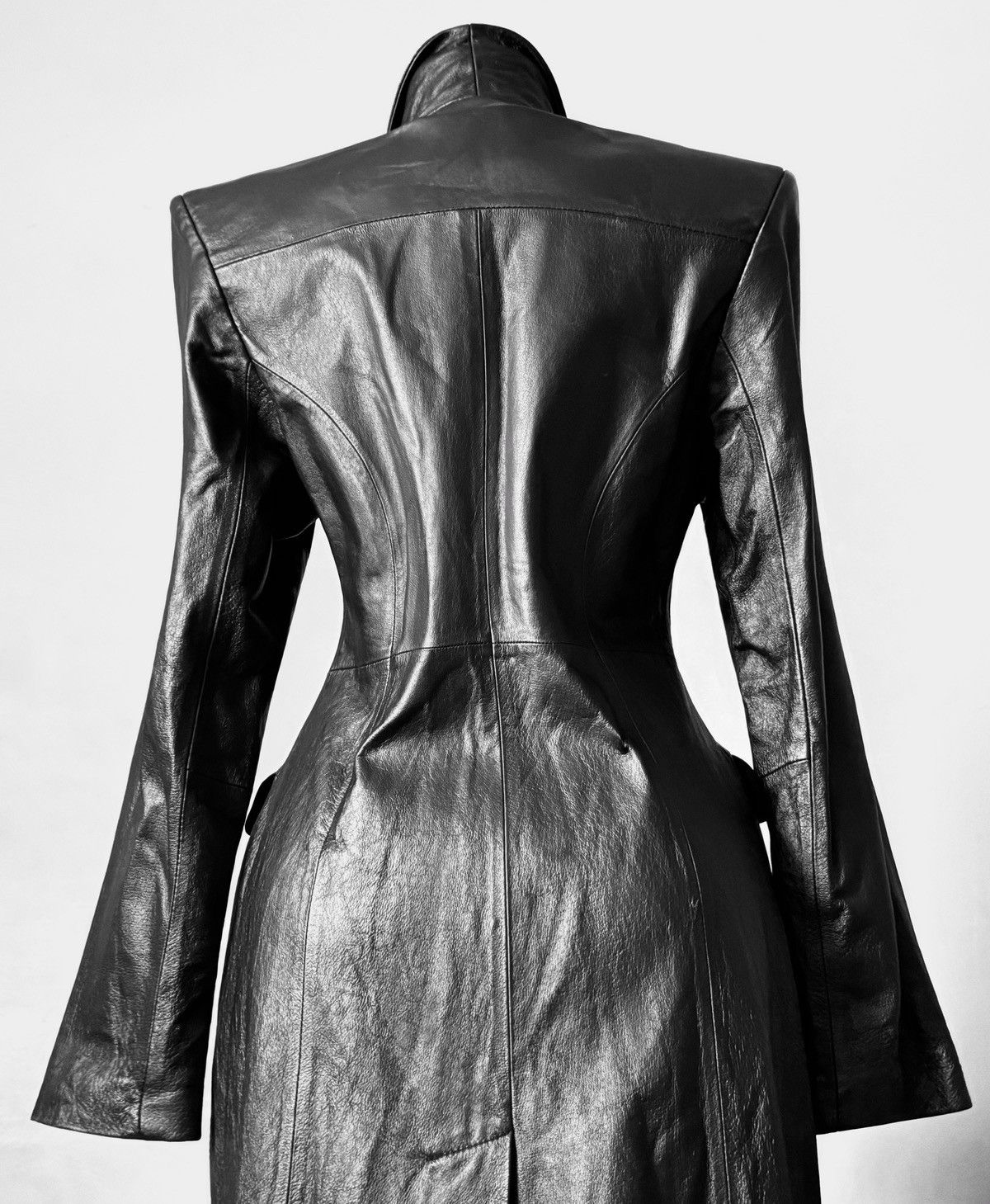 Vintage Super long matrix leather coat Size S / US 4 / IT 40 - 6 Thumbnail