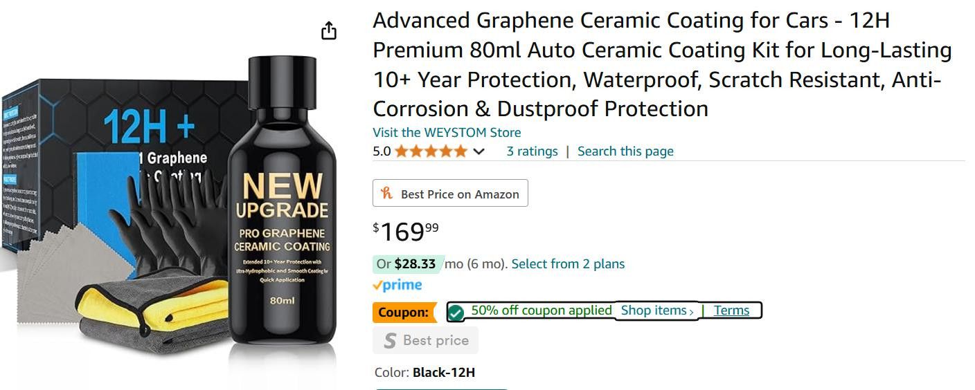 NBDN Nobrandedon Graphene Ceramic Coating 12H Kit 10+ Year, Anti-Corrosion Size ONE SIZE - 1 Thumbnail