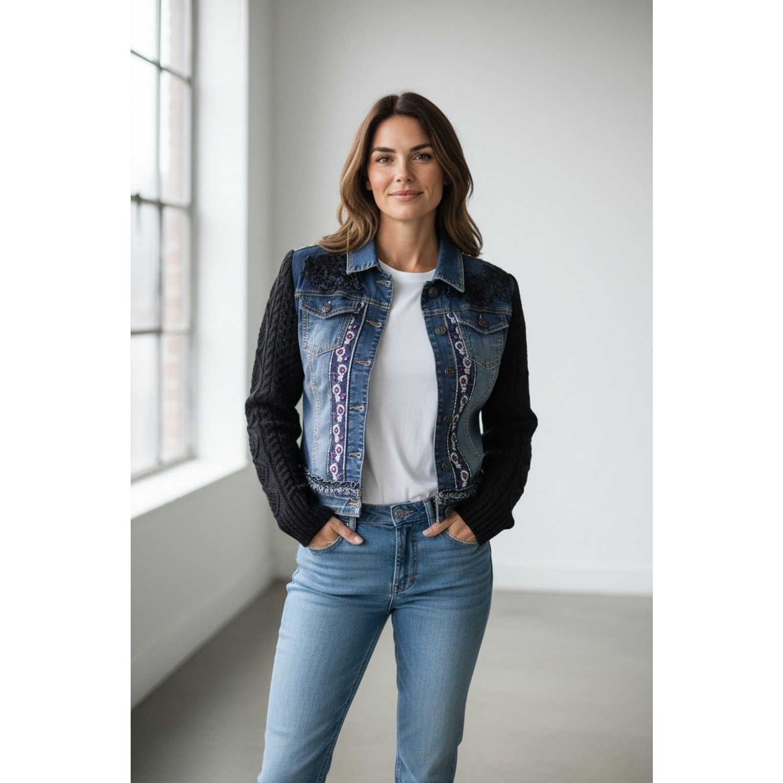 Desigual DESIGUAL Knitted Sleeves Pakaian Jadi Wanita Jacket Sz 36 Size S / US 4 / IT 40 - 1 Thumbnail