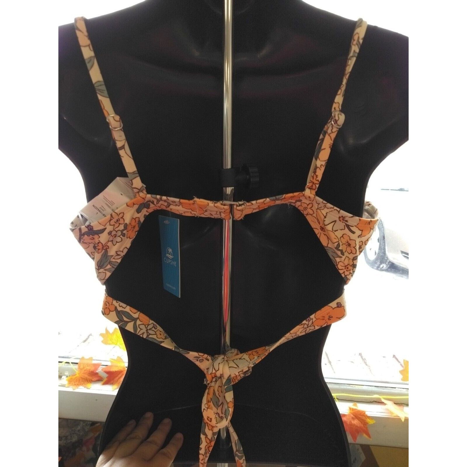 Other Cupshe Bikini Top Women Size Large NEW Yellow Peach Floral Size ONE SIZE - 6 Thumbnail