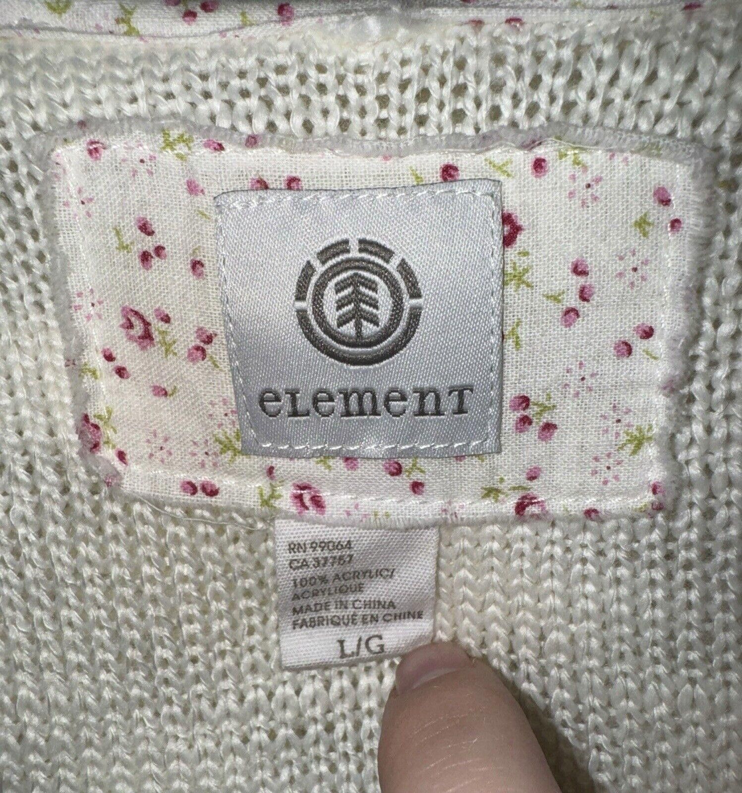 Element Element Cardigan Sweater Striped Knit Woven Womens Sz L Size L / US 10 / IT 46 - 7 Thumbnail