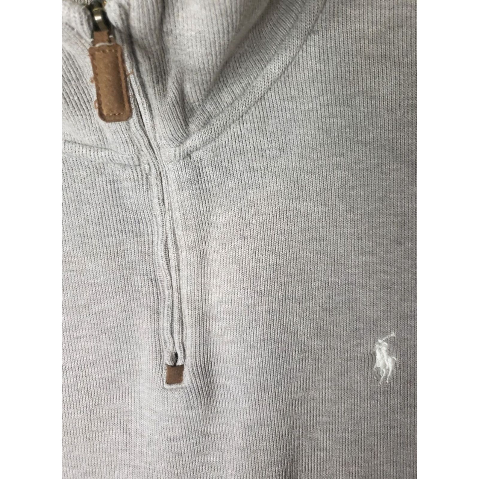 Polo Ralph Lauren Polo Ralph Lauren Sweater Men L Gray Mock Neck 1/4 Zip Pullover Long Sleeve Casual Workwear Modern Logo, Cotton Knit, Regular Fit Size US L / EU 52-54 / 3 - 4 Thumbnail