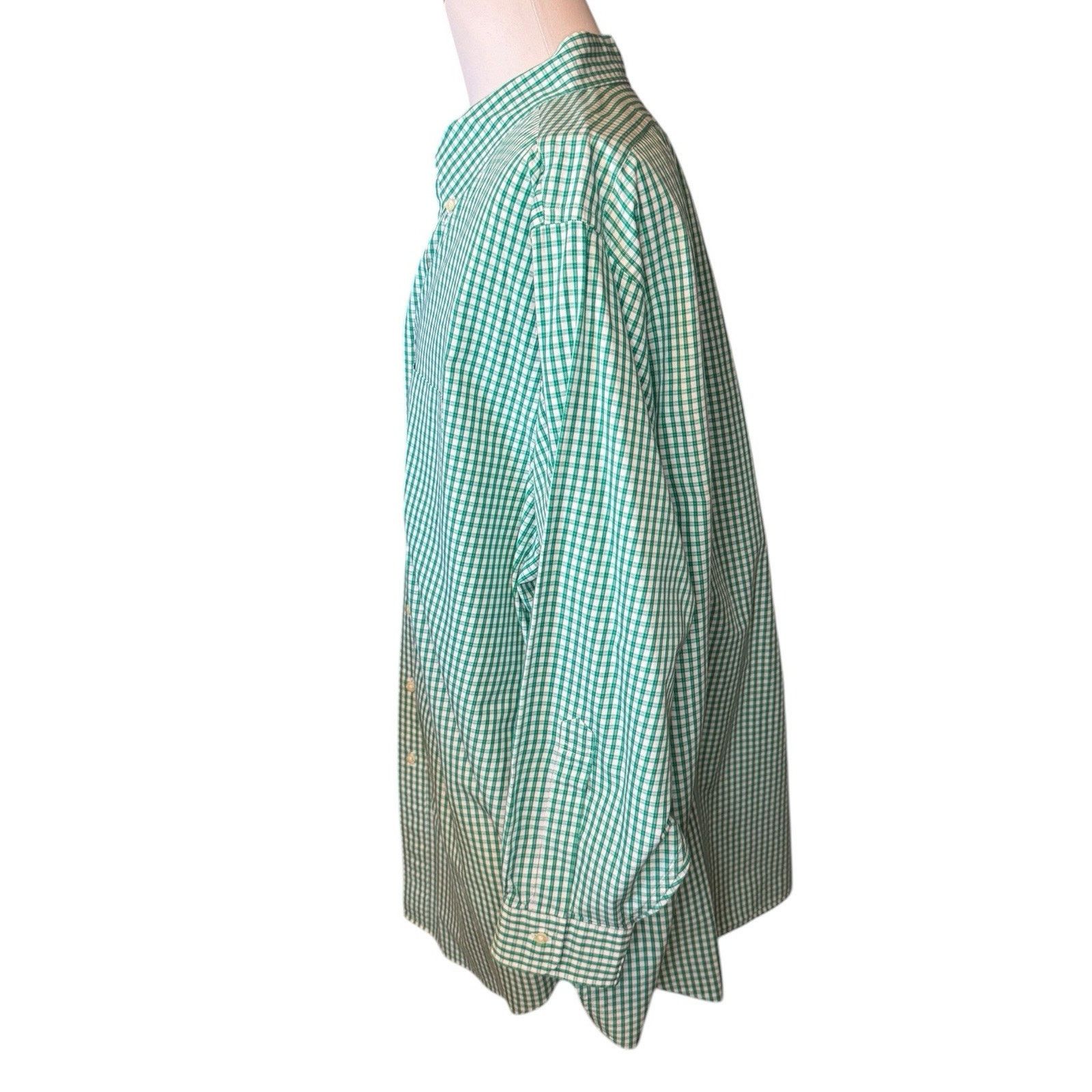 Brooks Brothers Brooks Brothers Shirt Green White Gingham Button Down Size US XXL / EU 58 / 5 - 4 Thumbnail