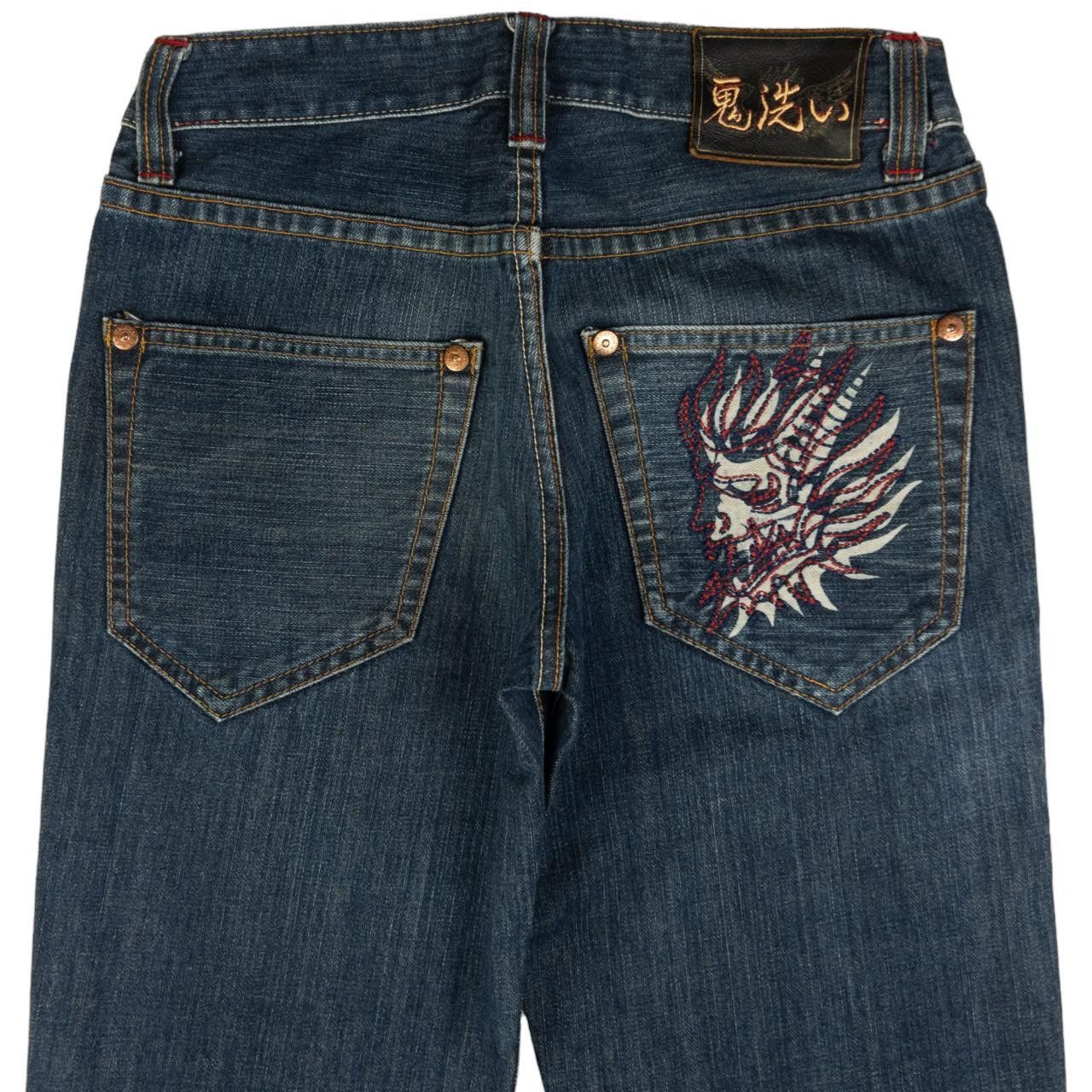 Other Vintage Oniarai Devil Embroidered Japanese Denim Jeans W29 Size US 29 - 1 Thumbnail