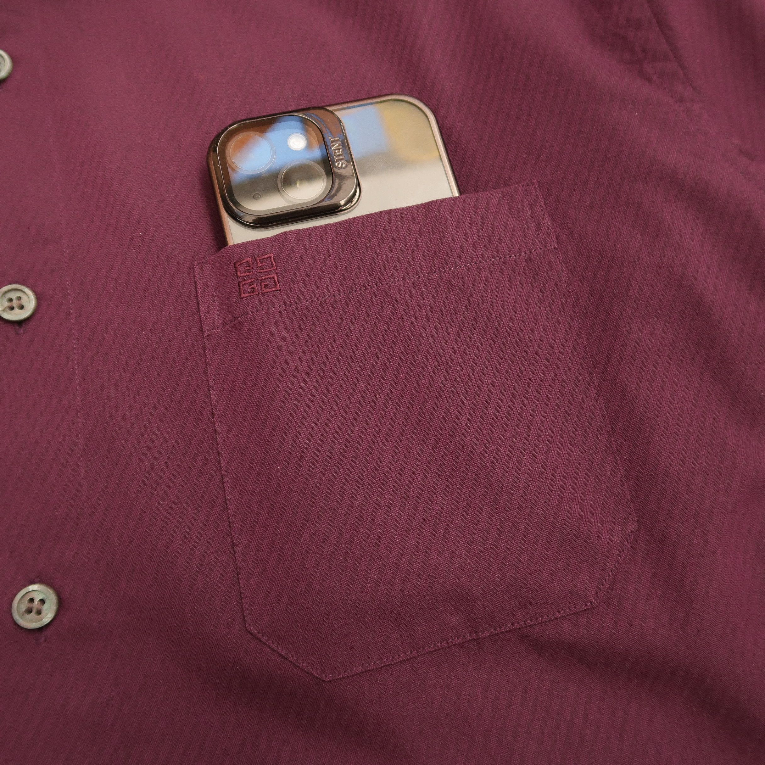 Givenchy Vintage Luxury Givenchy Men Embroidered Logo Purple Shirt Size US L / EU 52-54 / 3 - 9 Thumbnail