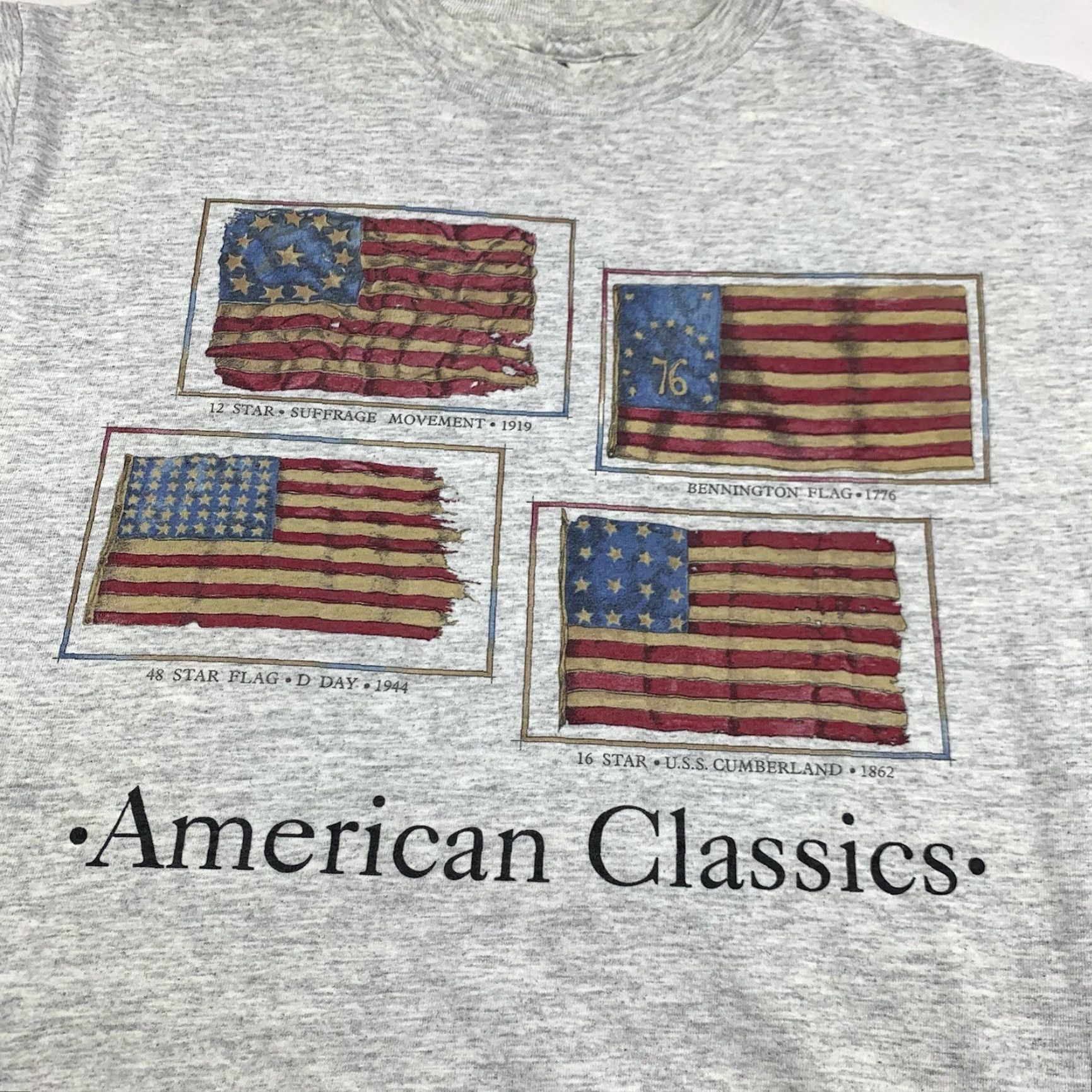 Vintage VINTAGE USA Flags T Shirt Adult M Gray History Y2K 90s Mens T-Shirt Size US M / EU 48-50 / 2 - 2 Thumbnail