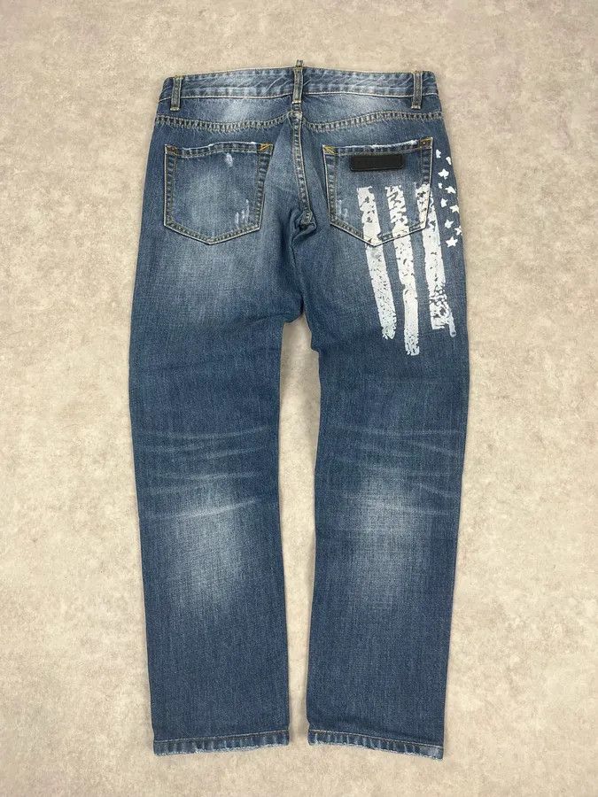Dsquared2 SS2012 Dsquared2 Blue USA Flag Print Blue Denim Jeans Size US 30 / EU 46 - 7 Thumbnail