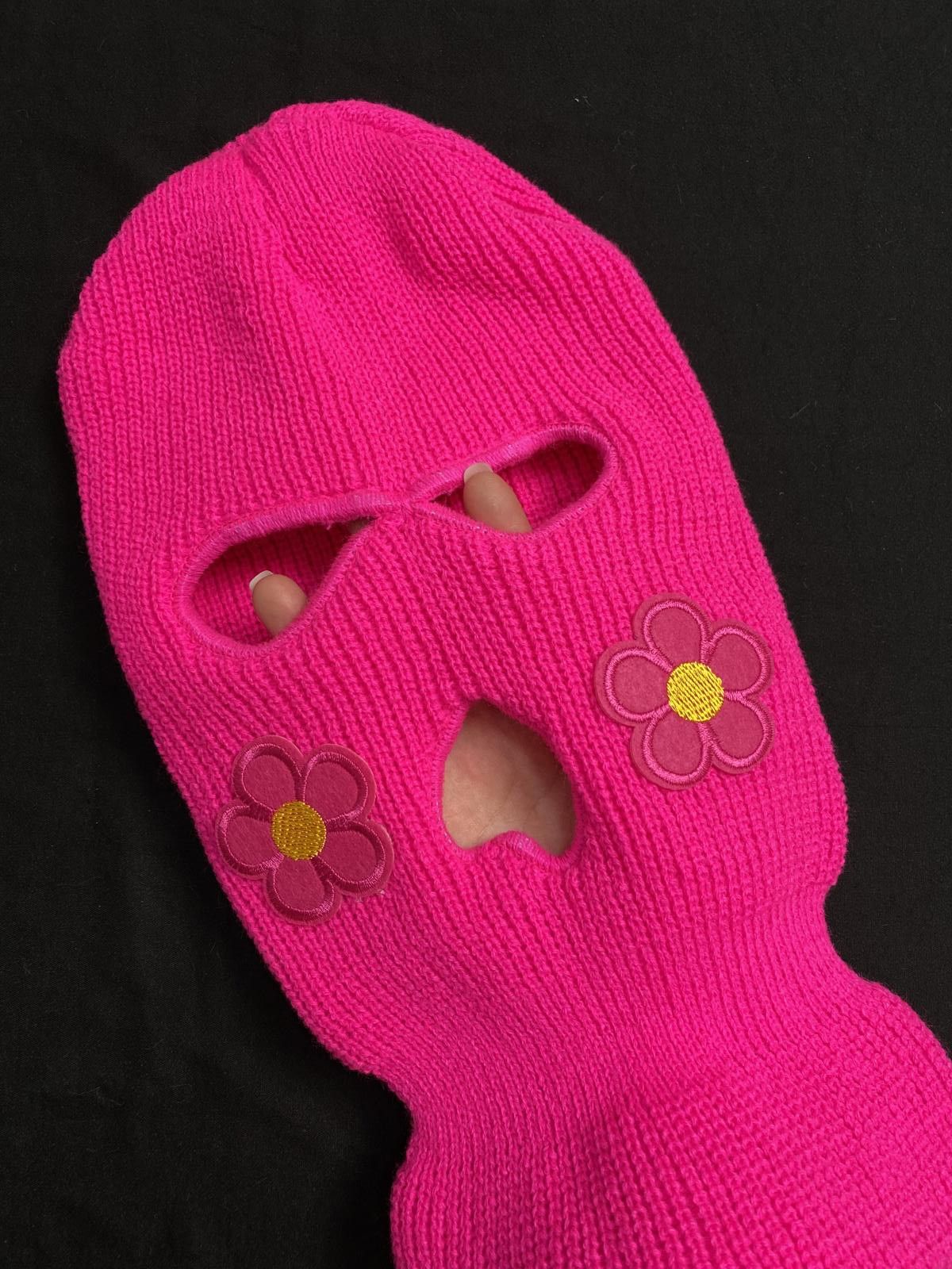 Other Rare Flower Graphic Balaclava Ski Mask Rose Red OS Size ONE SIZE - 3 Thumbnail