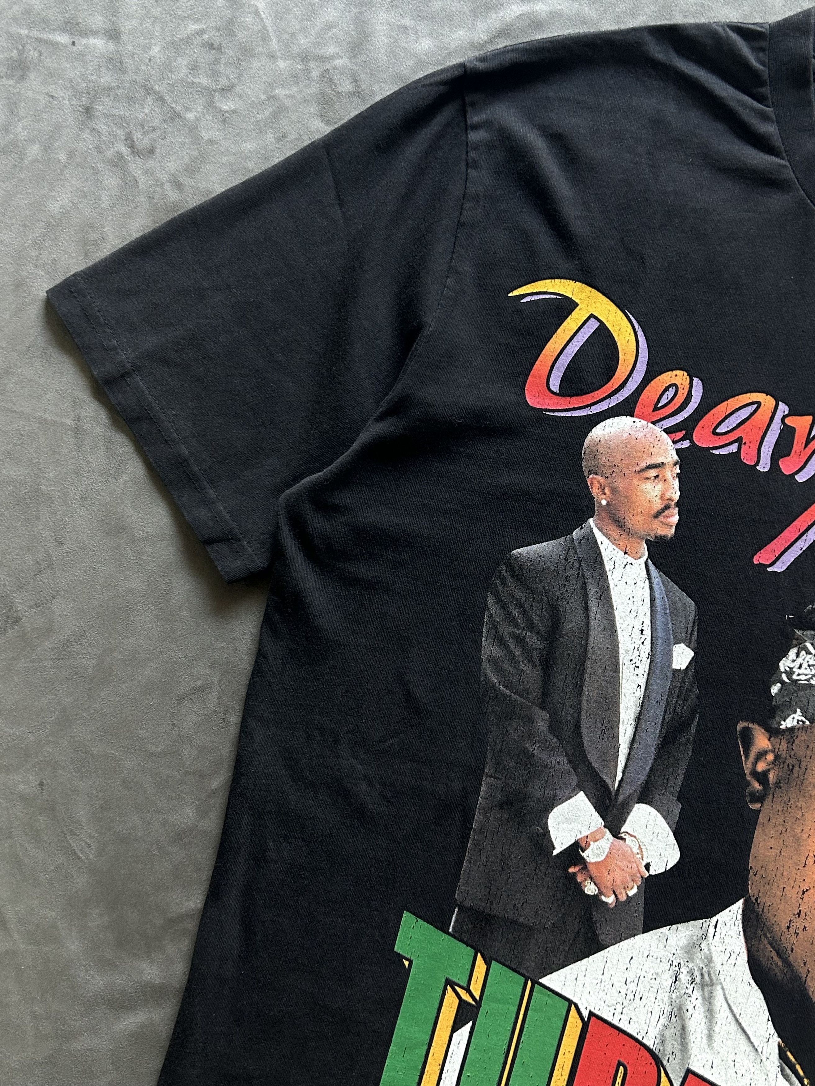 Japanese Brand Deadstock 2Pac Dear Mama Print Black Tee Size Medium Size US M / EU 48-50 / 2 - 2 Thumbnail