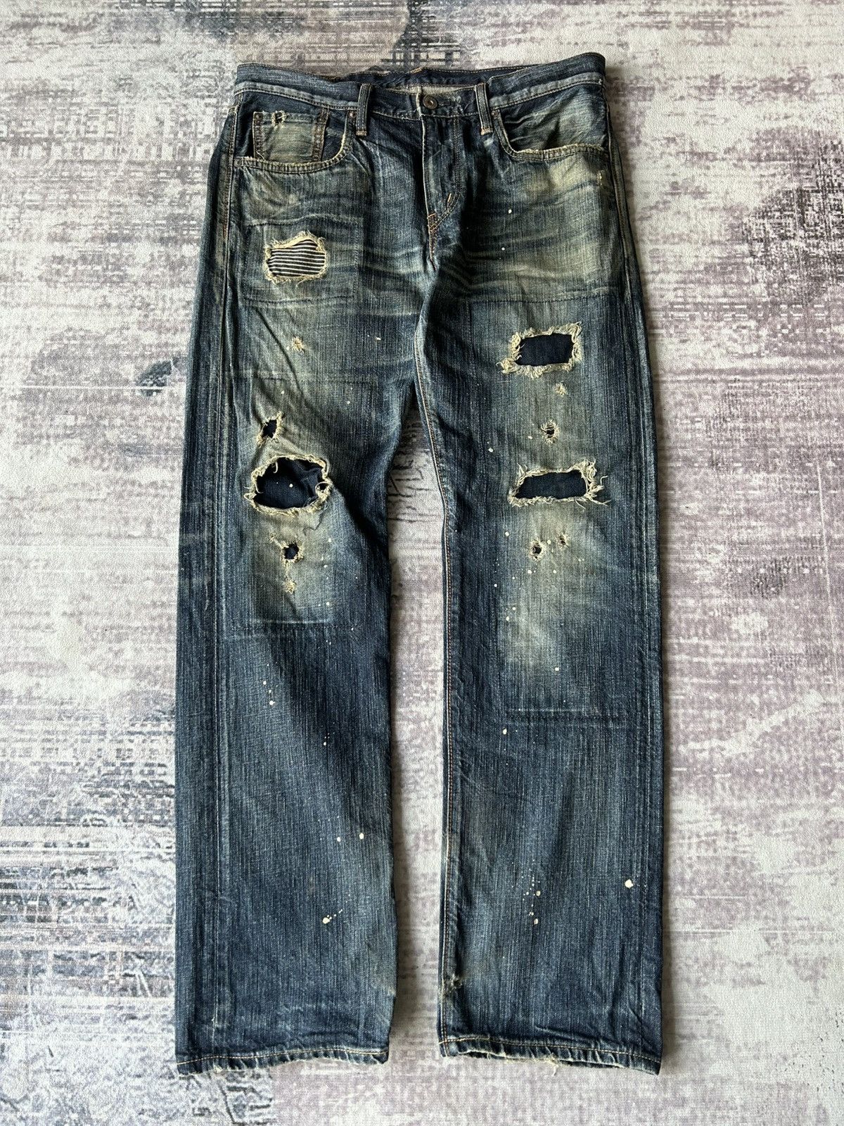If Six Was Nine Punk Distressed Rockstar Edwin Jeans Size US 32 / EU 48 - 1 Thumbnail