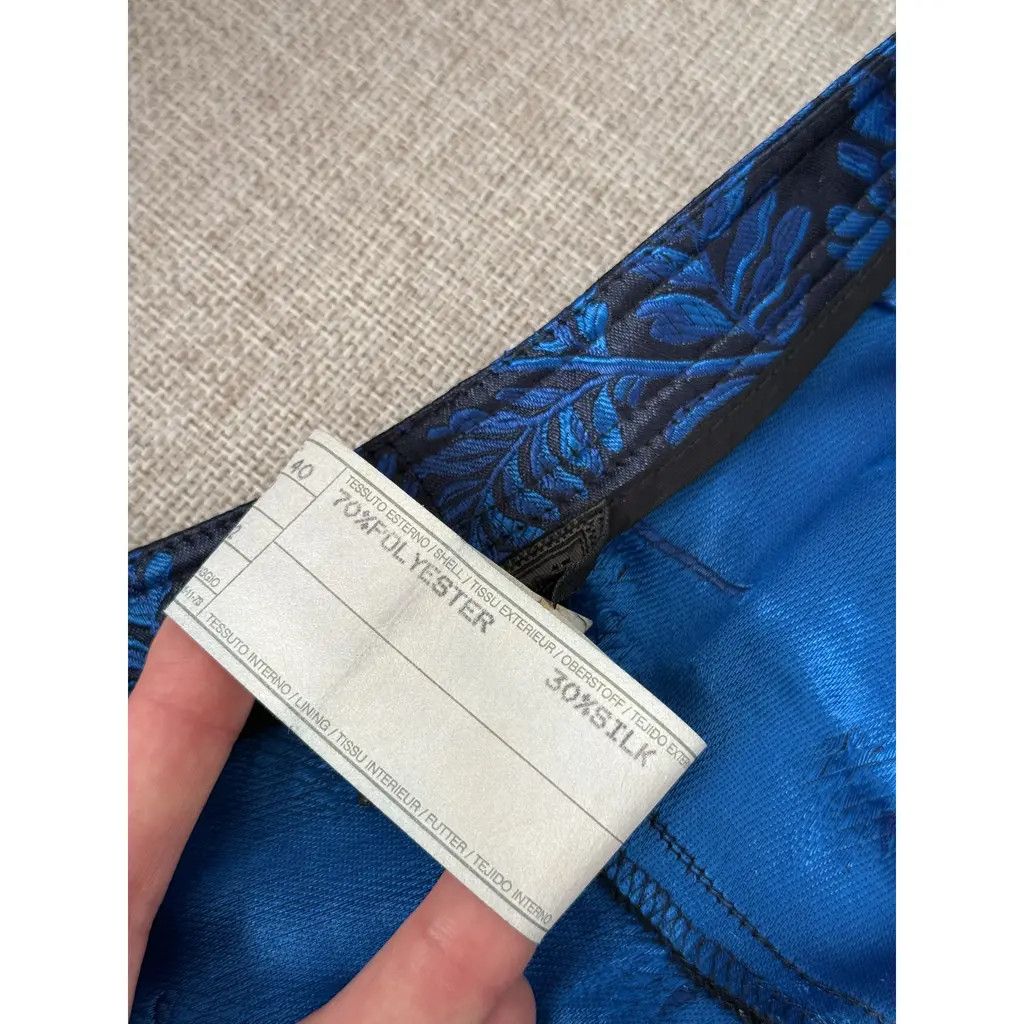 Versace Gianni Versace Vintage Blue Leaf Jacquard Set Size 40 IT Size 27" / US 4 / IT 40 - 12 Thumbnail