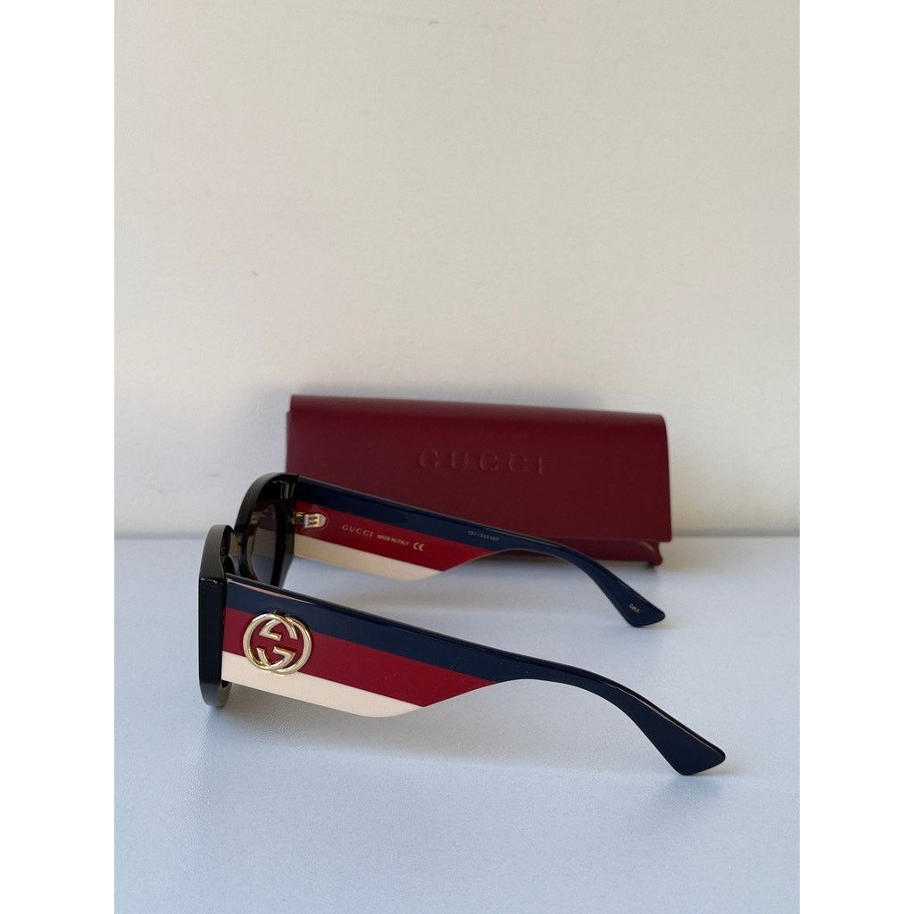 Gucci RARE! NEW Gucci GG0275S Striped Arm Cat Eye Sunglasses Size ONE SIZE - 6 Thumbnail