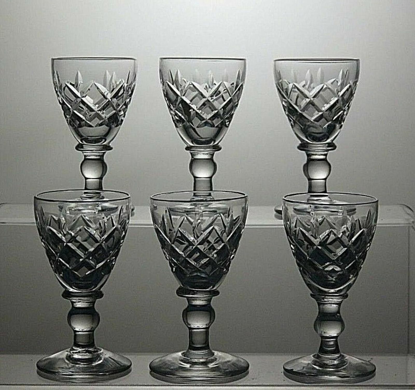 The Unbranded Brand Lead Crystal Cut Glass Set Of 6 Liqueur Glasses 3" Size ONE SIZE - 3 Thumbnail