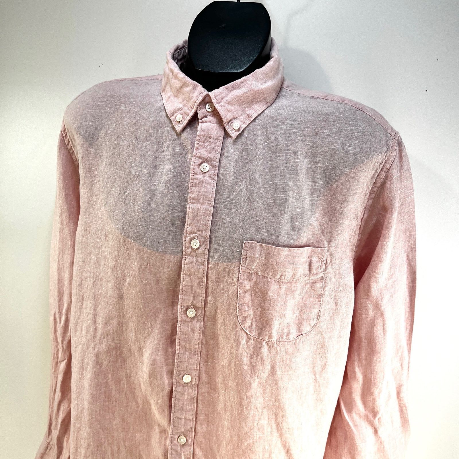 J.Crew J. Crew Baird McNutt Irish Linen Button Down Shirt Pink Size US XL / EU 56 / 4 - 2 Thumbnail