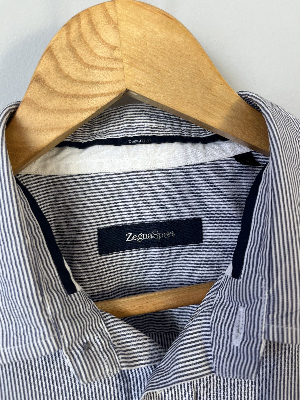 Ermenegildo Zegna Ermenegildo Zegna Luxury Striped Cotton Long Sleeve Shirt Size US L / EU 52-54 / 3 - 8 Thumbnail