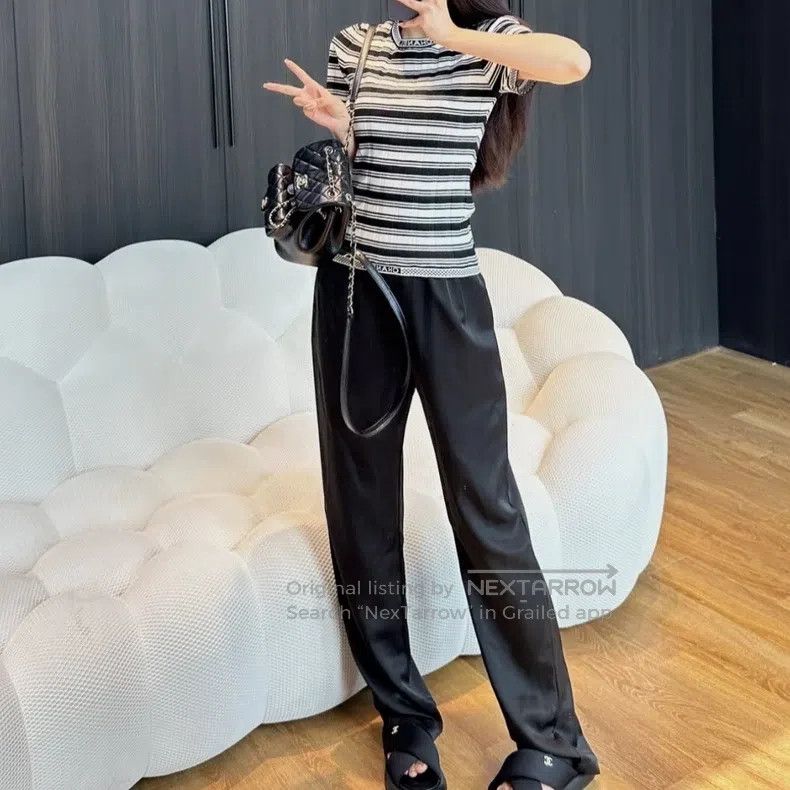 Chanel Chanel Black and white striped knitted short sleeves Size XXS / US 00 / IT 34 - 7 Thumbnail