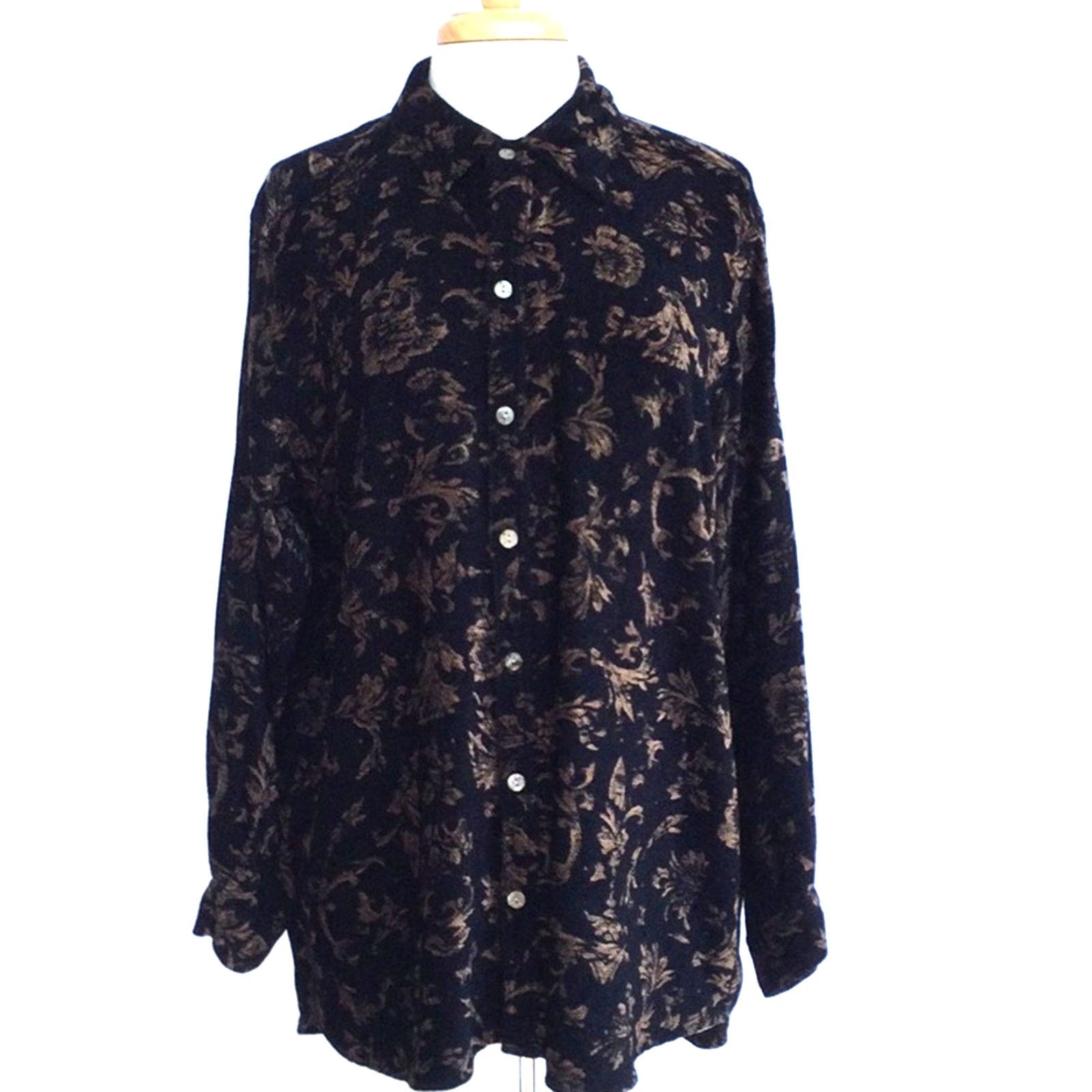 Chicos Chico's Design Black & Gold Vintage Shirt Size 3/XL/16 Size XL / US 12-14 / IT 48-50 - 1 Thumbnail