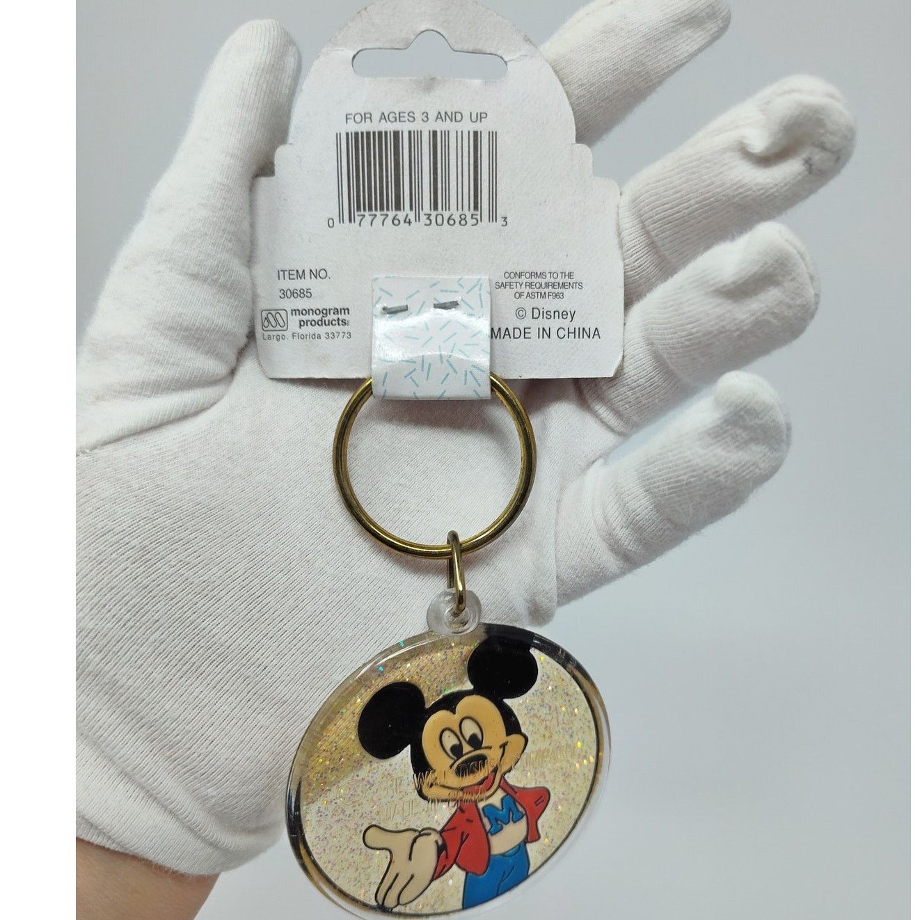 Disney Disney X Monogram Mickey Mouse Gold Glitter Keyring NOS Size ONE SIZE - 5 Thumbnail