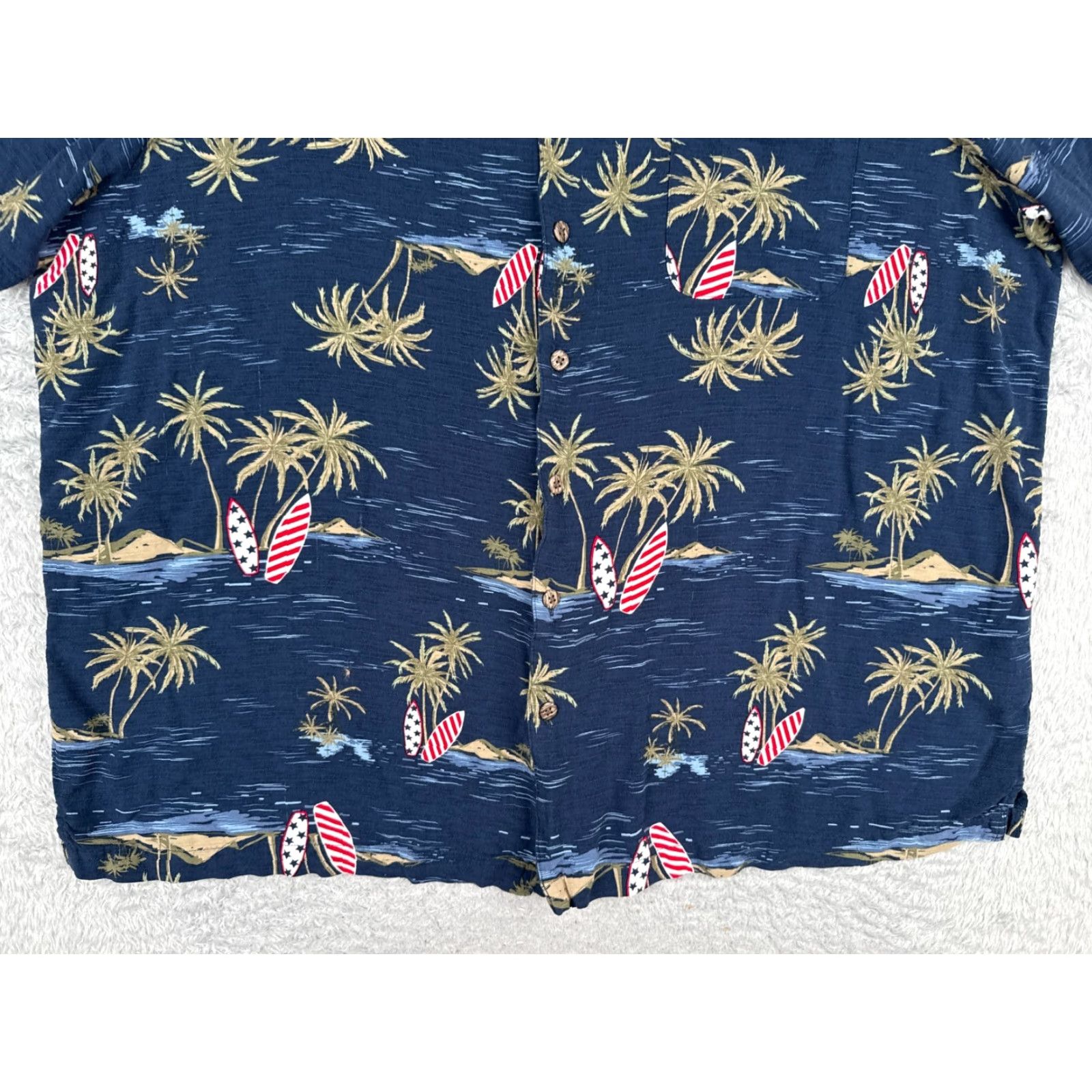 George George Shirt Mens 3XL Blue Floral Pattern Button-Up Short Sleeve Rayon 100% Viscose Casual Travel Men’s Mens Size US XXL / EU 58 / 5 - 5 Thumbnail