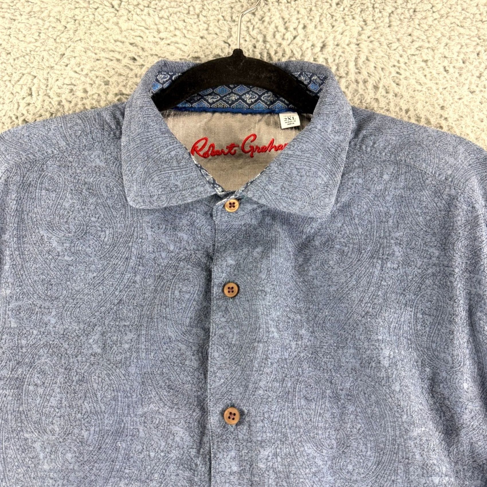Robert Graham Robert Graham Shirt Mens 2XL Blue Button Down Paisley Tailored Fit Long Sleeve Size US XXL / EU 58 / 5 - 2 Thumbnail