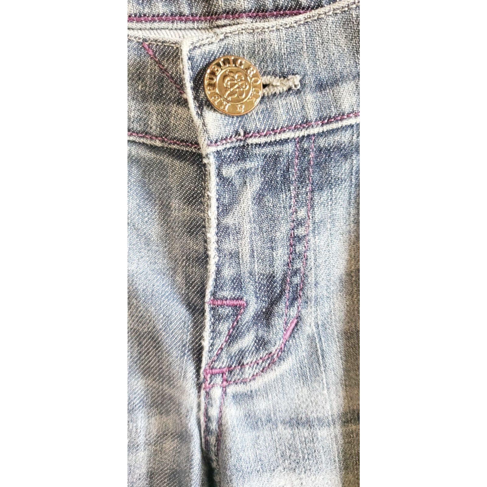 Vintage Rock and Republic Jeans Size 26 30" Waist Pink Stitching Bootcut Denim Women Size 26" / US 2 / IT 38 - 5 Thumbnail