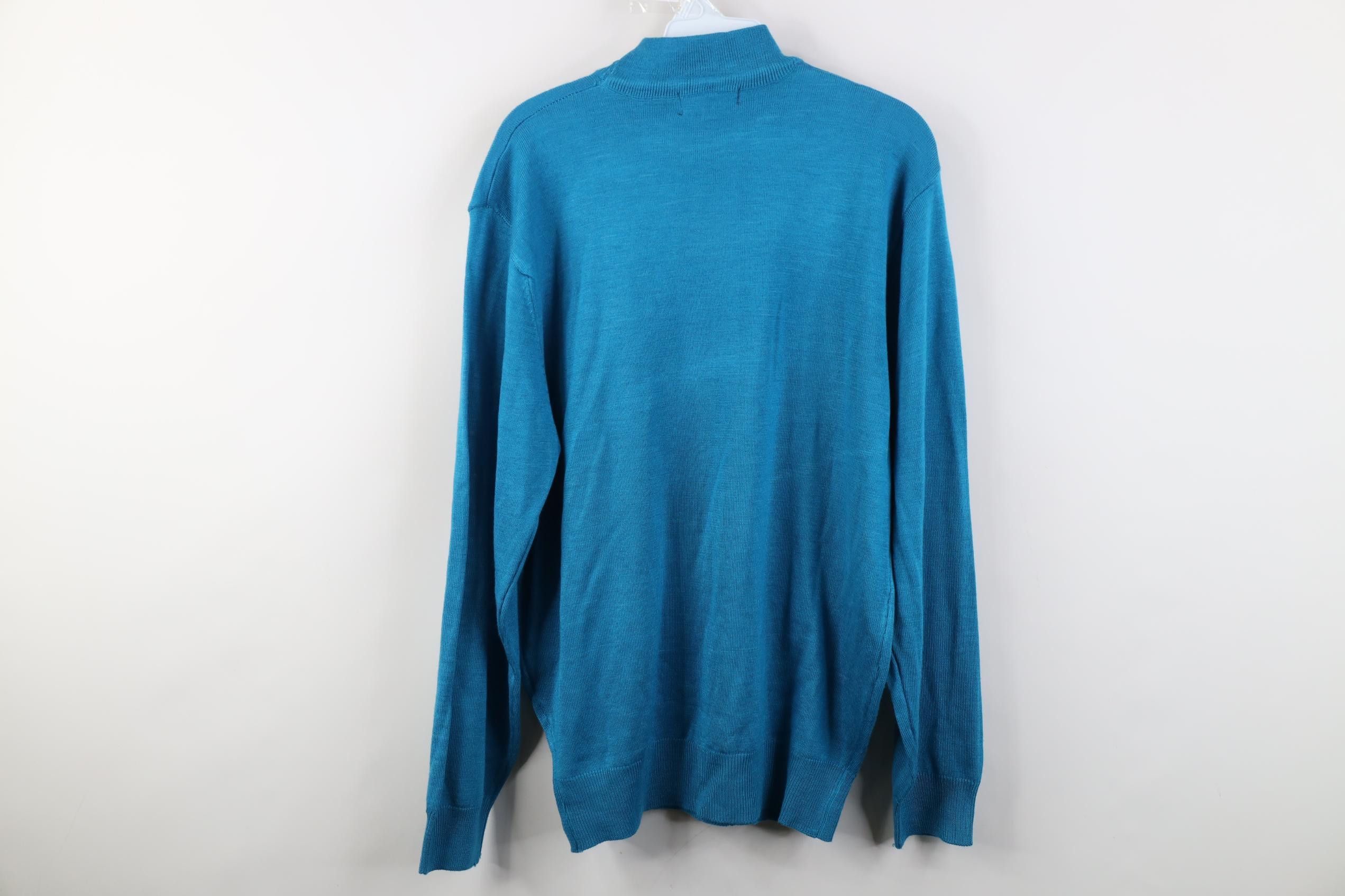 Vintage Deadstock Vintage 90s Y2K Streetwear Mock Neck Sweater Blue Size US M / EU 48-50 / 2 - 11 Thumbnail
