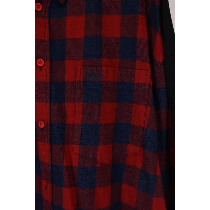 Balenciaga o1rshd1 Hybrid Plaid Button Up Shirt in Blue/Red Size US M / EU 48-50 / 2 - 3 Thumbnail