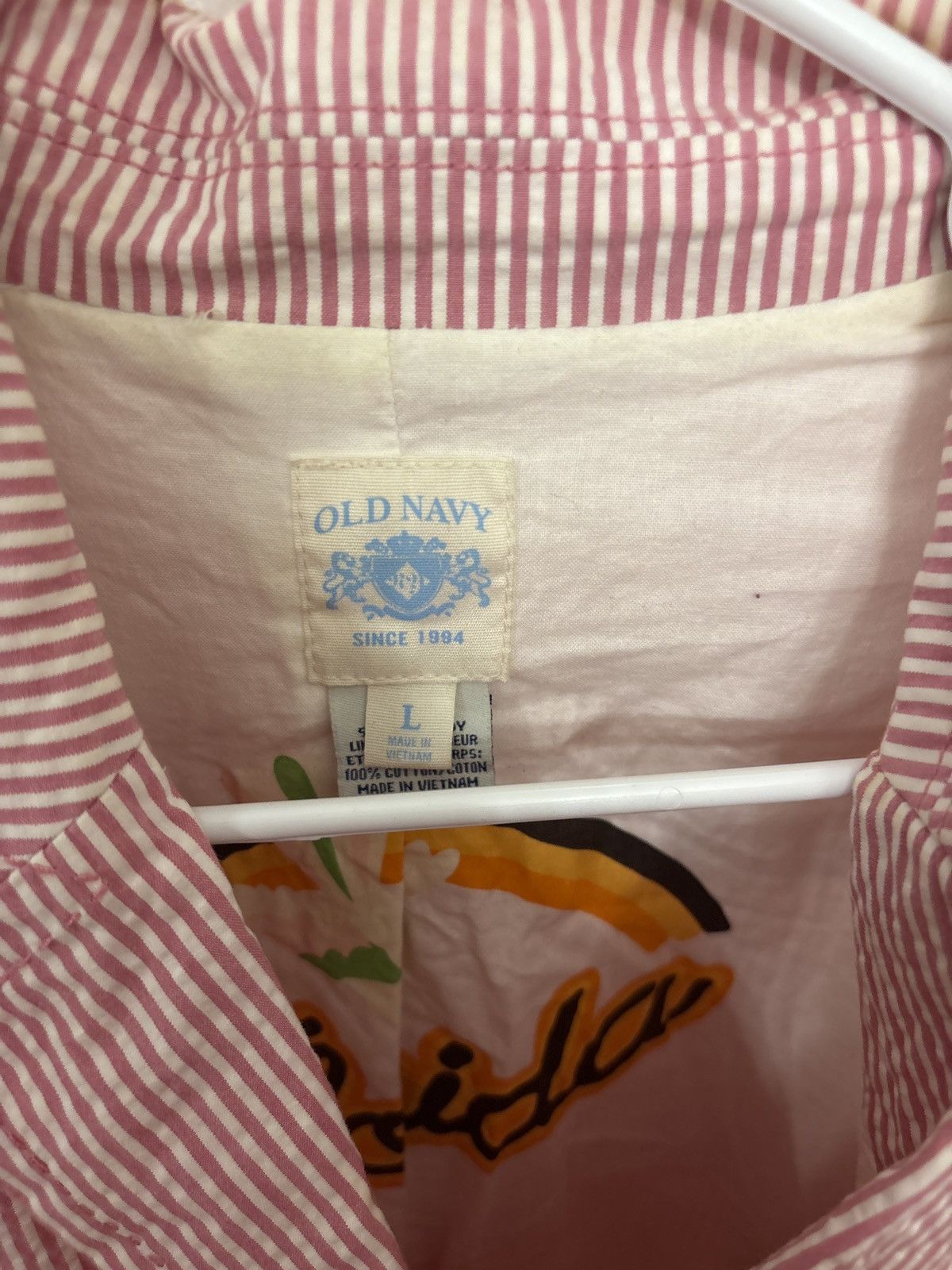 Old Navy Old Navy red and white stripe seersucker blazer Size L / US 10 / IT 46 - 2 Thumbnail