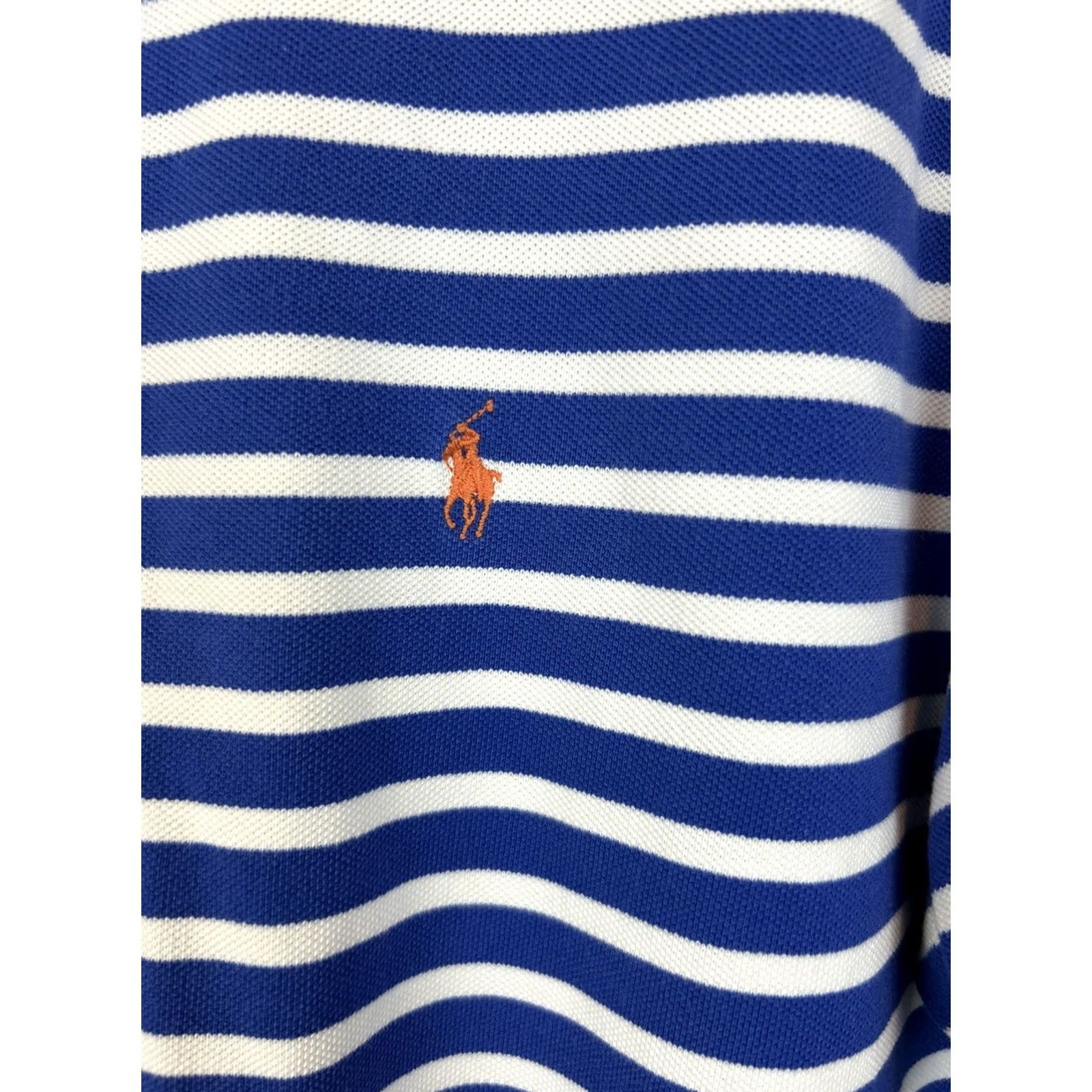 Polo Ralph Lauren Polo Ralph Lauren Polo Shirt Men XL Logo Golf Cotton Stripe BluePreppy Nautical Shirt Short Sleeve Collared Blue White Classic Logo Men XL Size US XL / EU 56 / 4 - 4 Thumbnail