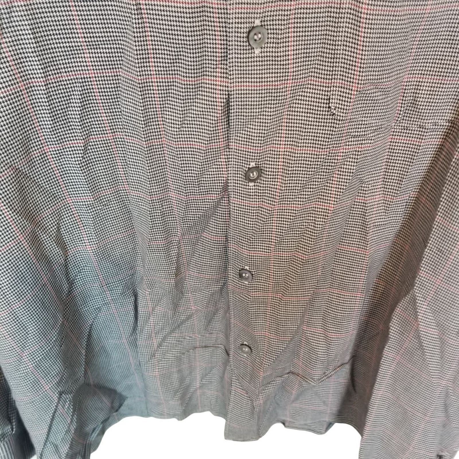 Ermenegildo Zegna Ermenegildo Zegna Mens Houndstooth Dress Shirt Size M Career Size US M / EU 48-50 / 2 - 3 Thumbnail