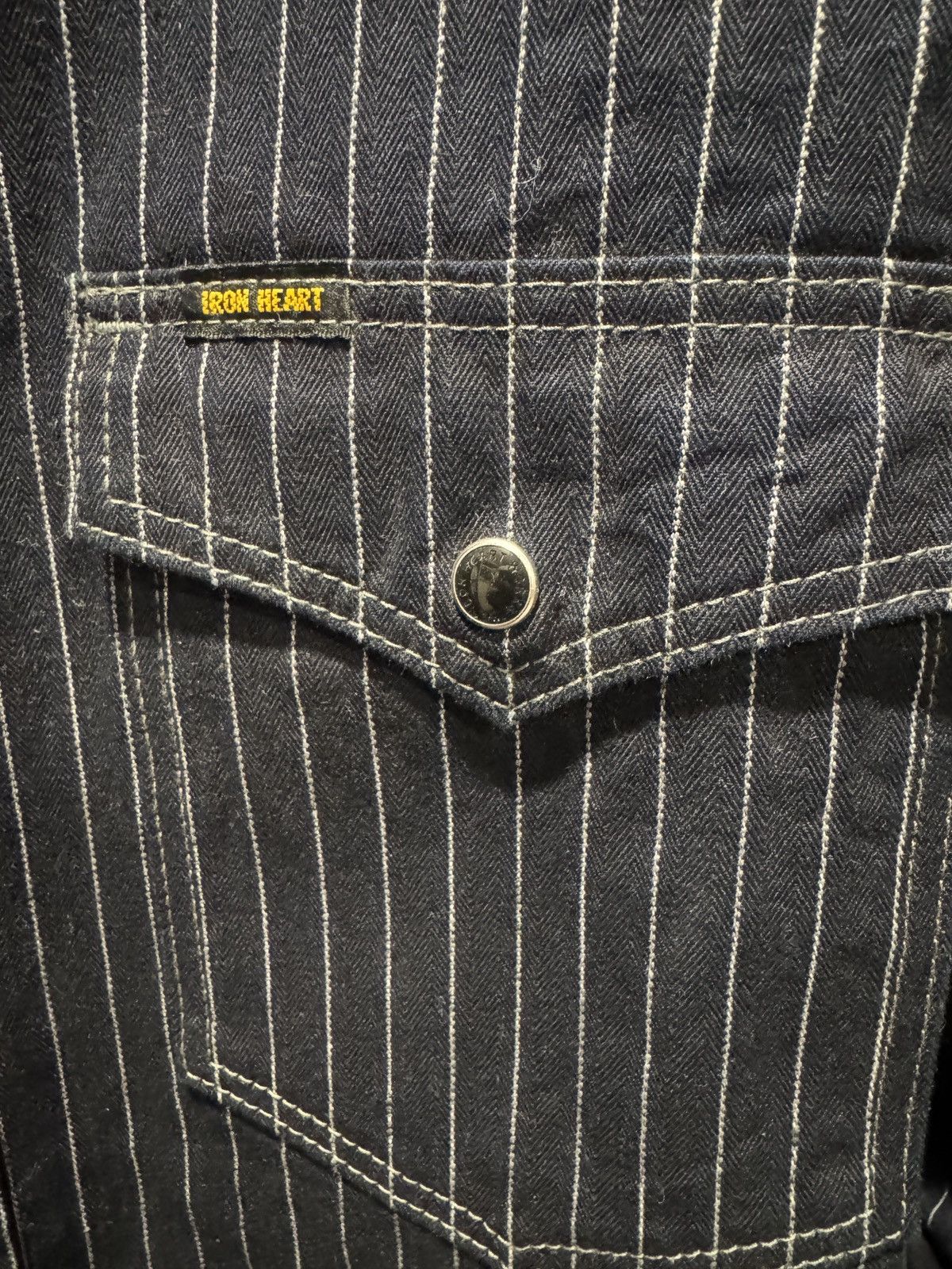 Iron Heart Indigo herringbone striped western 8.5oz Size US XXL / EU 58 / 5 - 7 Thumbnail