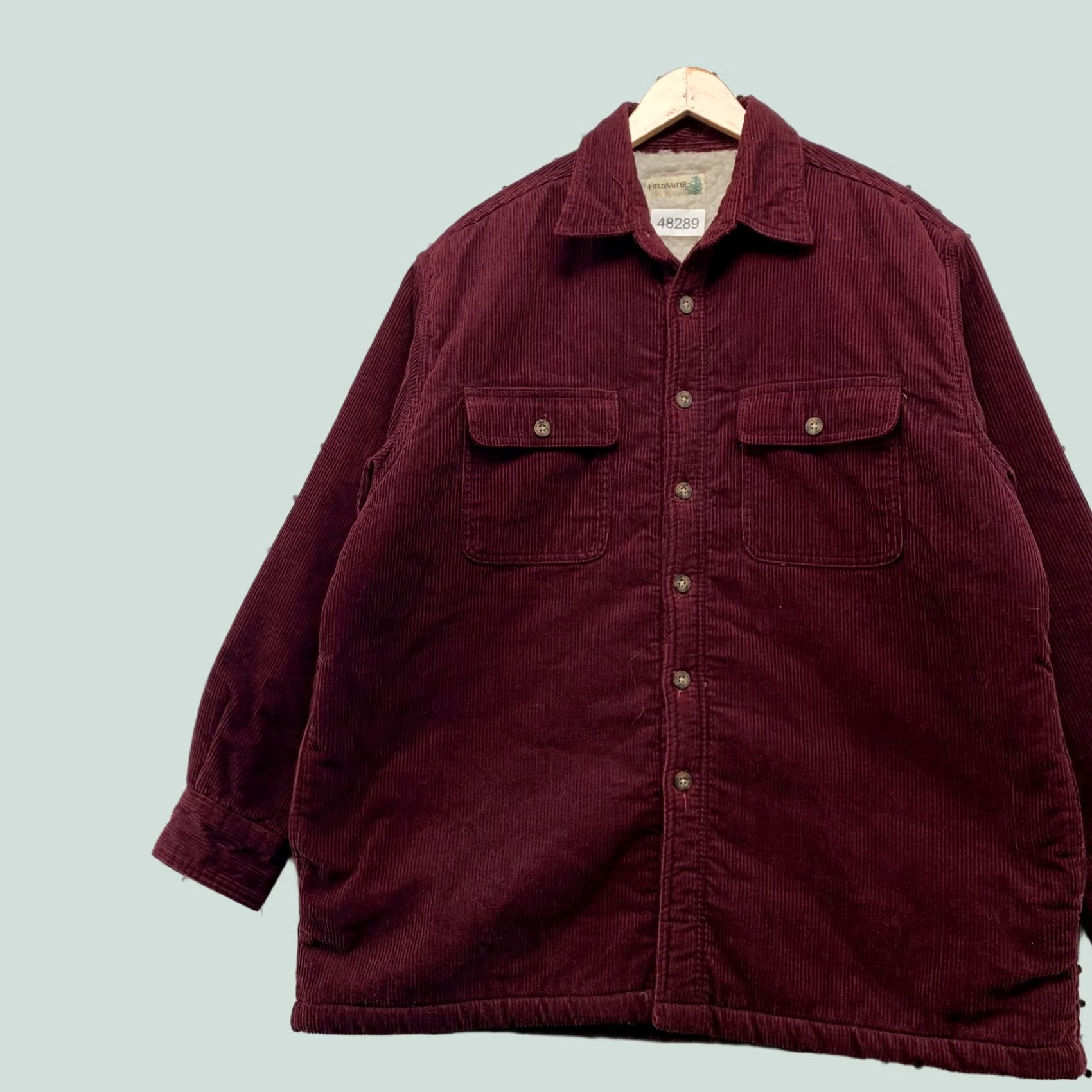 Vintage VINTAGE Fieldmaster Corduroy Button Shirt Jacket Mens L Burgundy Sherpa Lined Shirt Jacket Mens L Burgundy Sherpa Lined Size US L / EU 52-54 / 3 - 1 Thumbnail