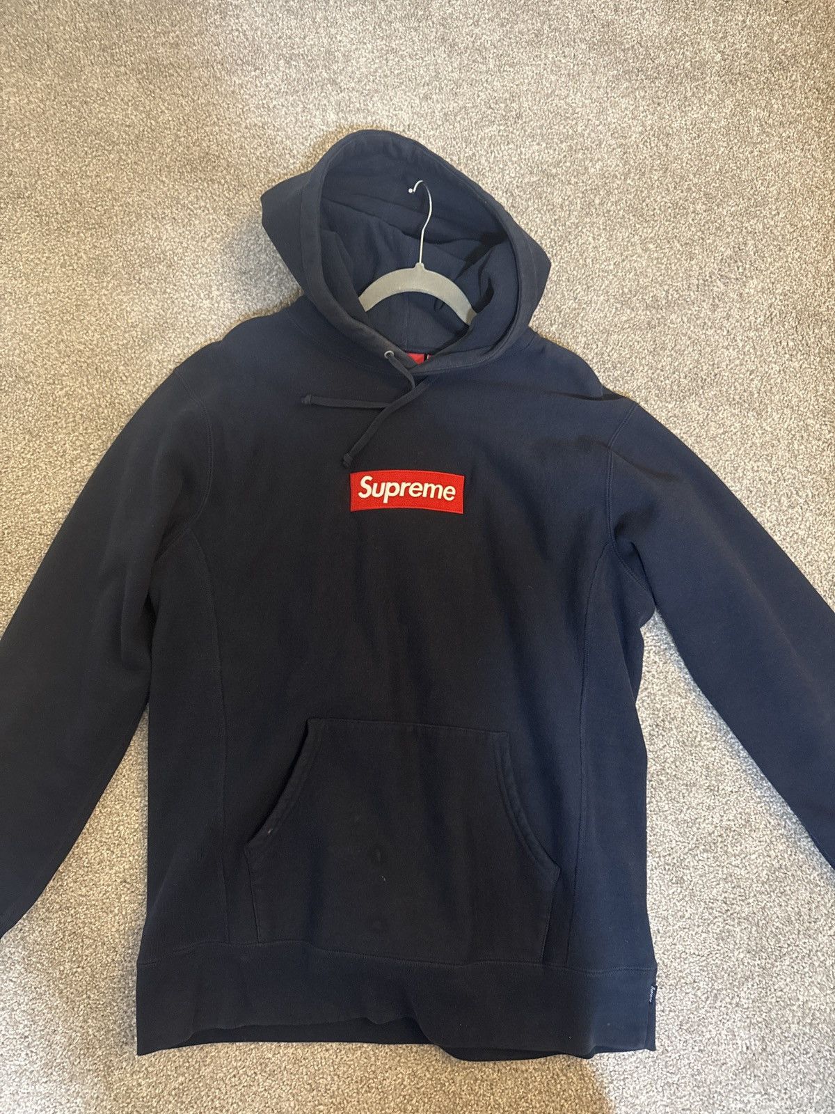 Supreme Supreme 2016 navy box logo hoodie Size US XL / EU 56 / 4 - 1 Thumbnail