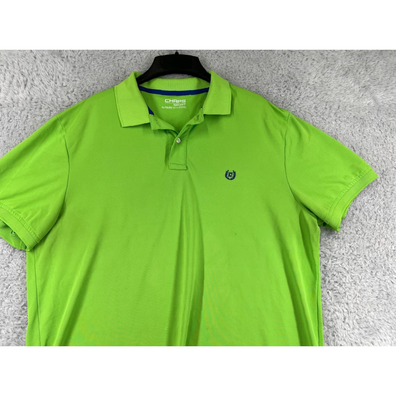 Chaps VINTAGE Chaps Polo Shirt Mens XL Green 100% Polyester Knit Short Sleeve Embroidered Logo Golf Sports Shirt Mens XL Green Polo Size US XL / EU 56 / 4 - 5 Thumbnail