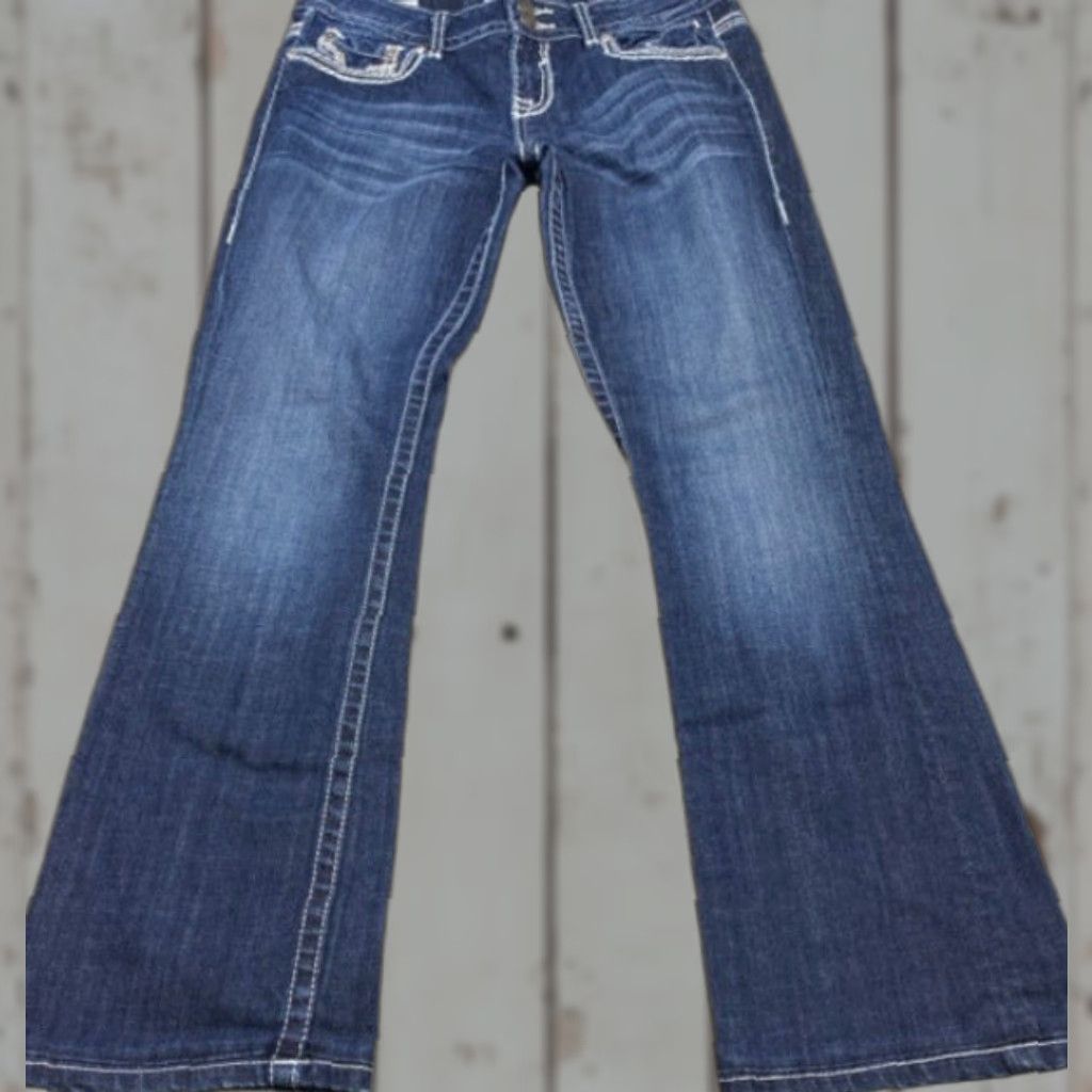 Vintage VIGOSS Jeans Women's Size 9 Blue Denim Bootcut Embroidered Whiskers 4461 Size 30" / US 8 / IT 44 - 1 Thumbnail