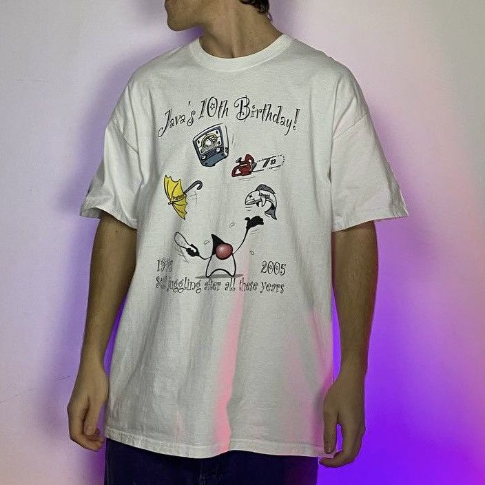 Hanes × Vintage 💧VINTAGE💧Java’s 10th Birthday 1995-2005 Celebration Tee Size US XL / EU 56 / 4 - 10 Thumbnail