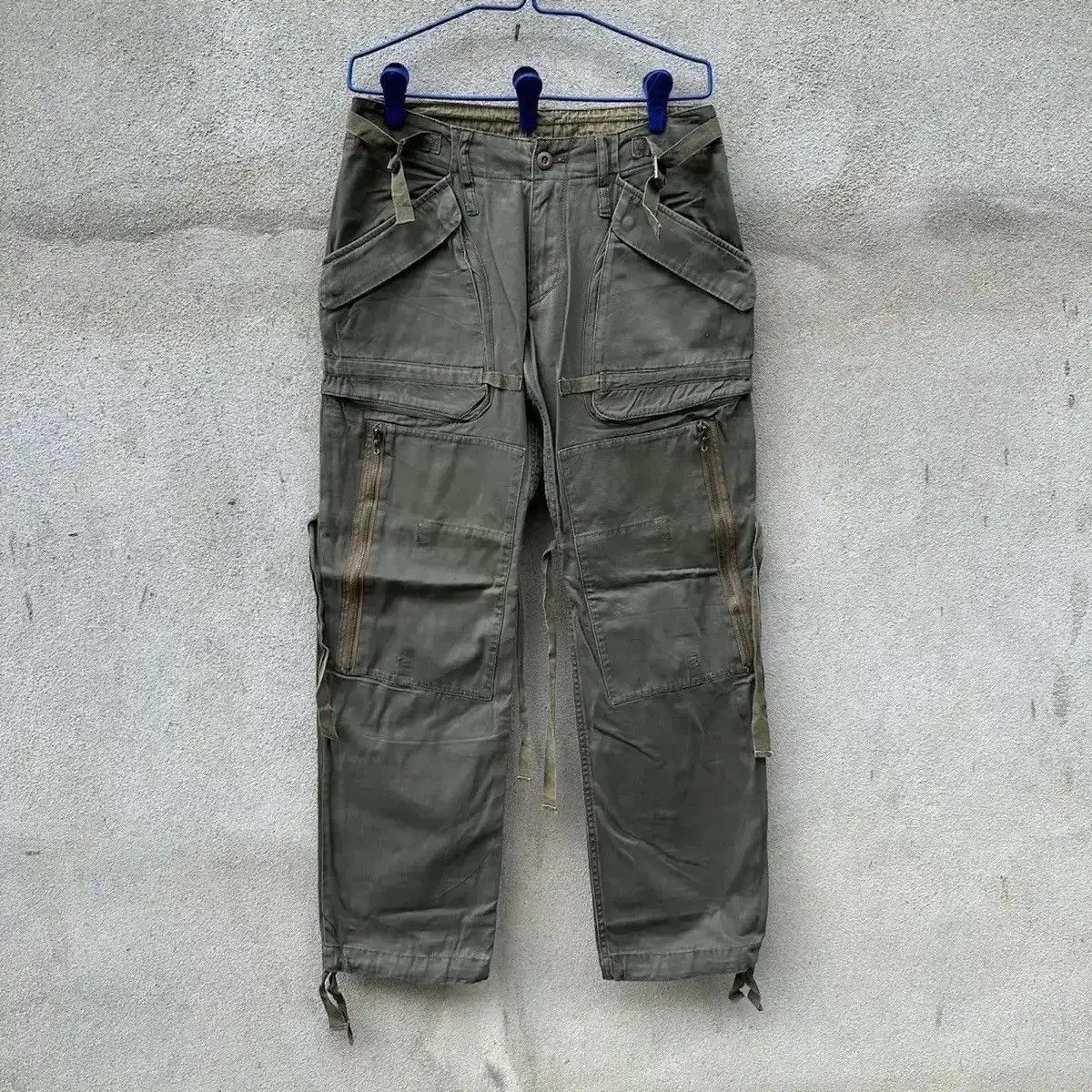 BEAMS JAPAN‼️FLARE/BOOTCUT BONDAGE PUNK TACTICAL MULTI CARGO