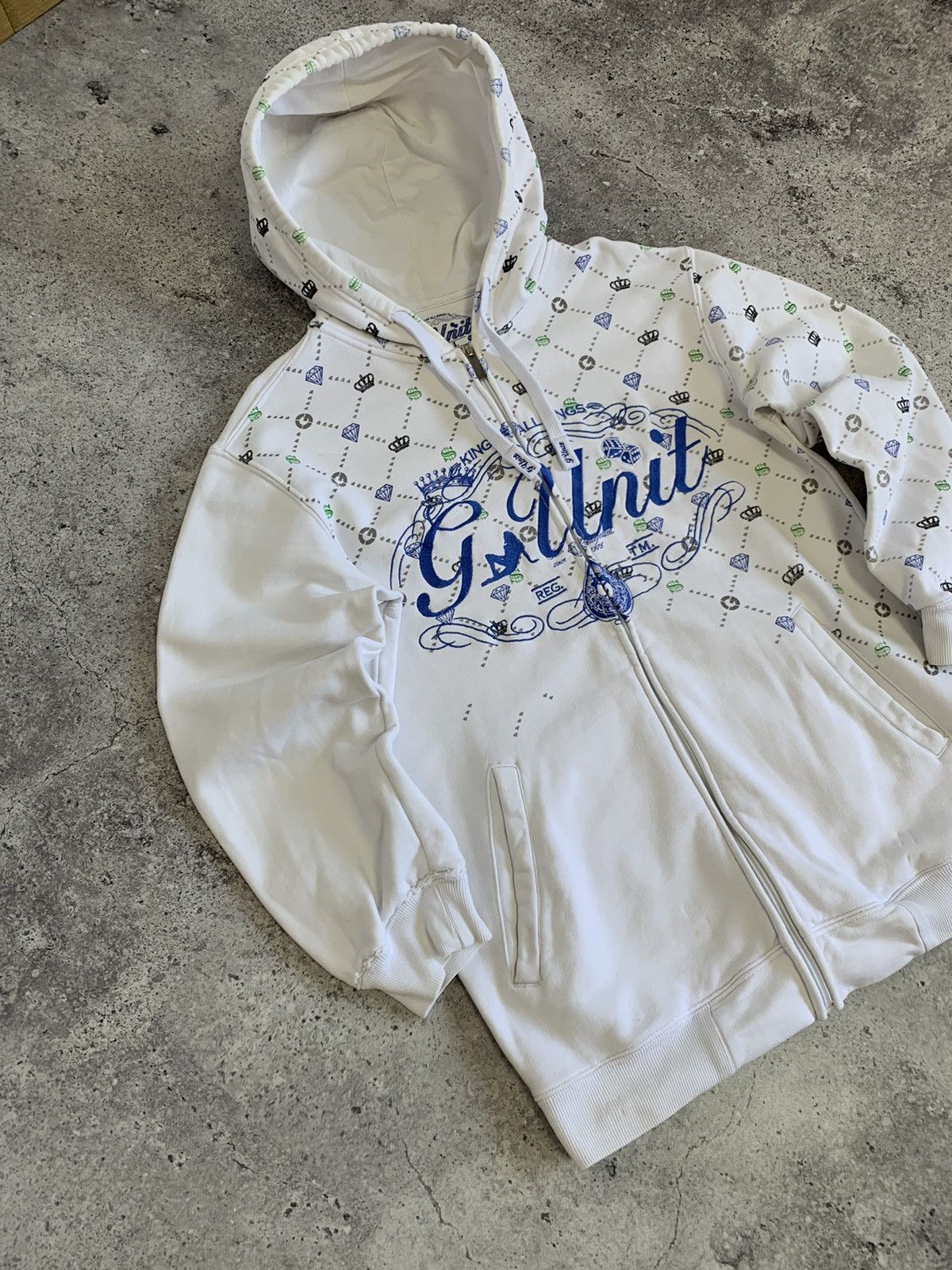 VINTAGE G-Unit Big Logo Zip Up Hoodie / Rap Tee