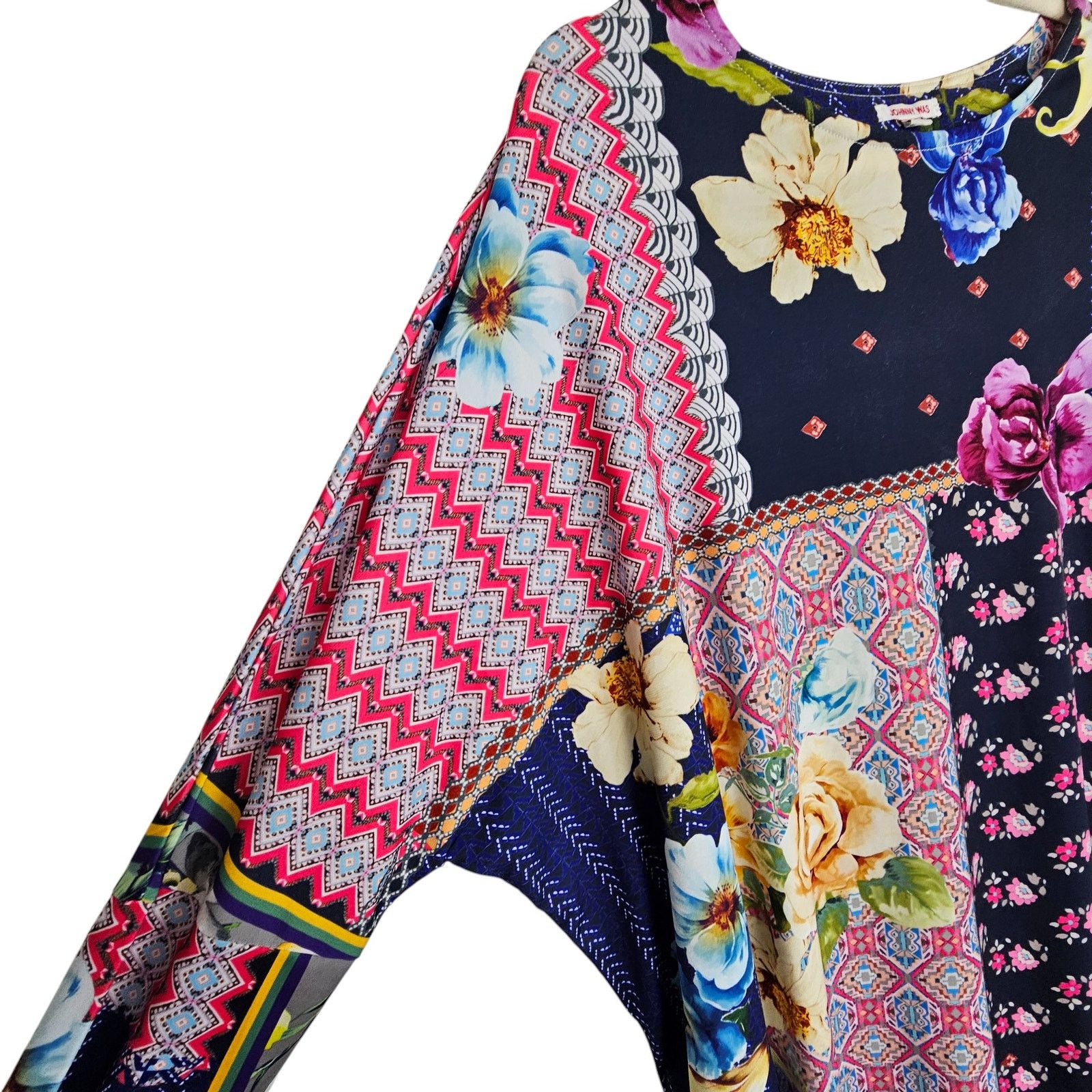 Johnny Was Johnny Was Womens Patchwork Floral Blouse Boho Sz S Hippie Size S / US 4 / IT 40 - 5 Thumbnail